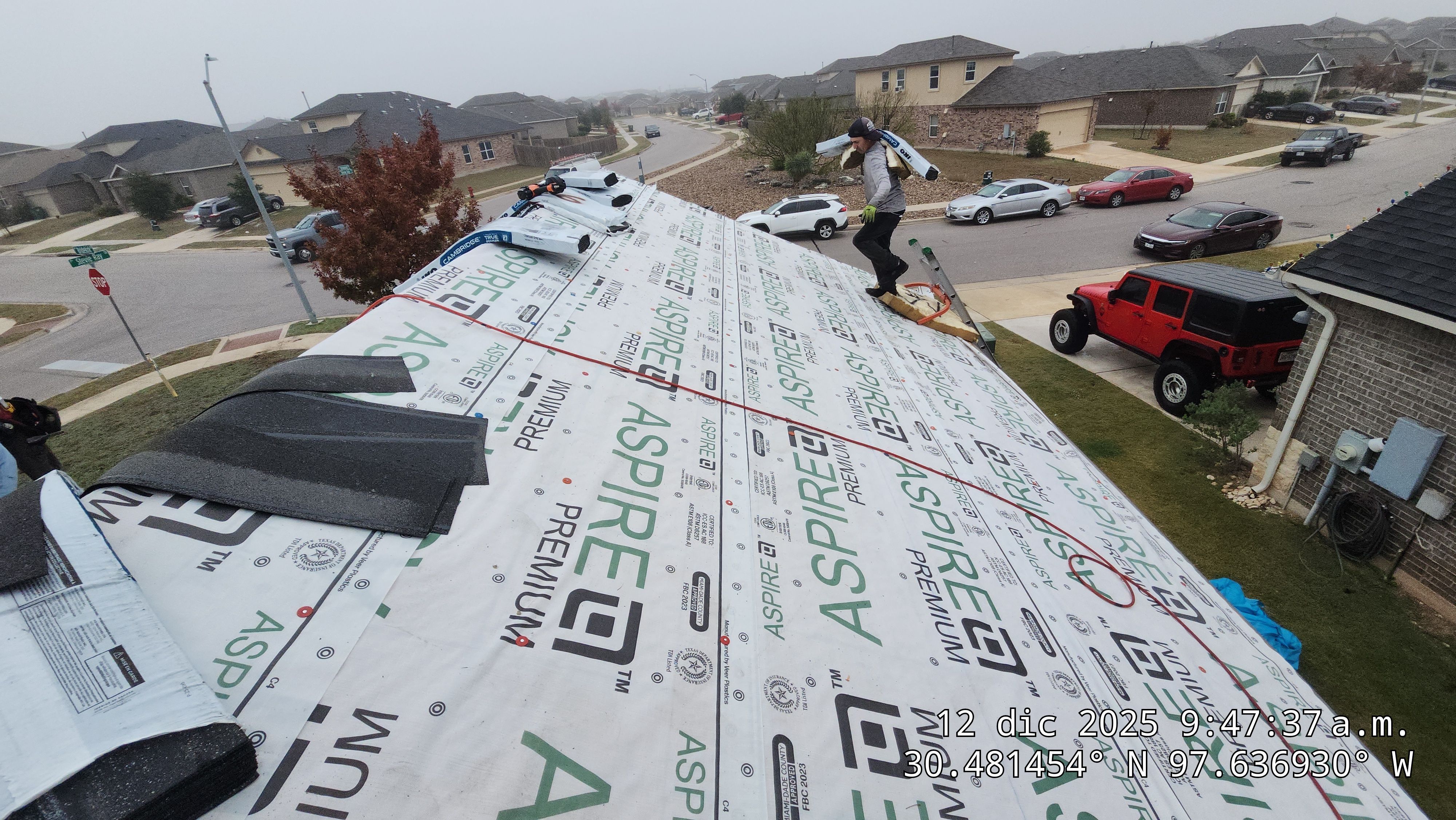 Architectural Shingle Roof Replacement Following Hail Damage in Round Rock by Caliber Restoration LLC