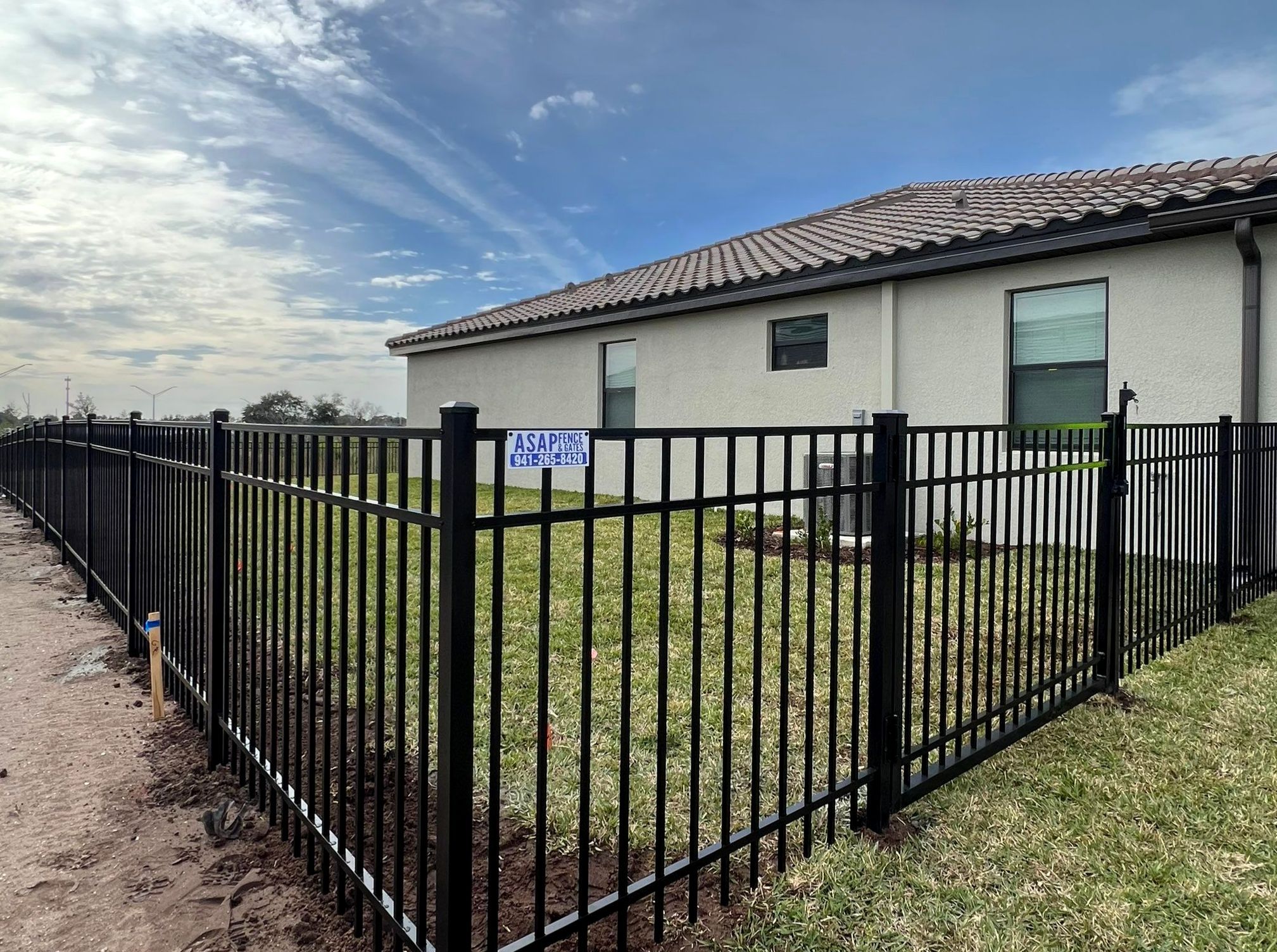 Aluminum Fence Installation using Black 3 Rail Aluminum Fence by Asap fence and gates, LLC