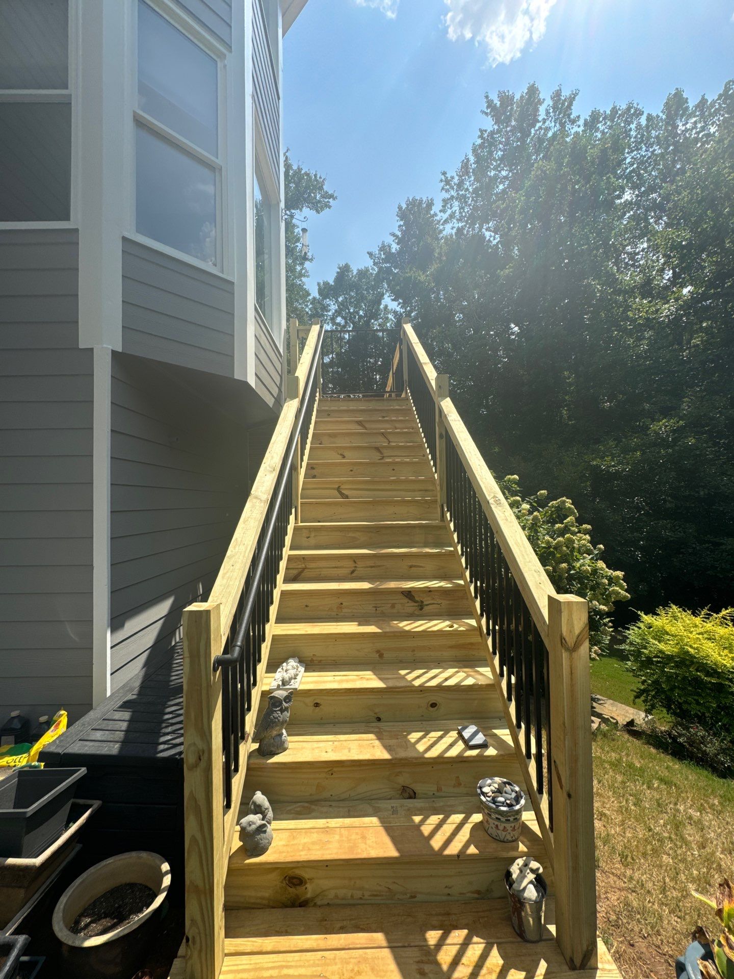 Pressure-Treated Wood Deck Replacement with Metal Balusters in Acworth by Swift Home Renovations