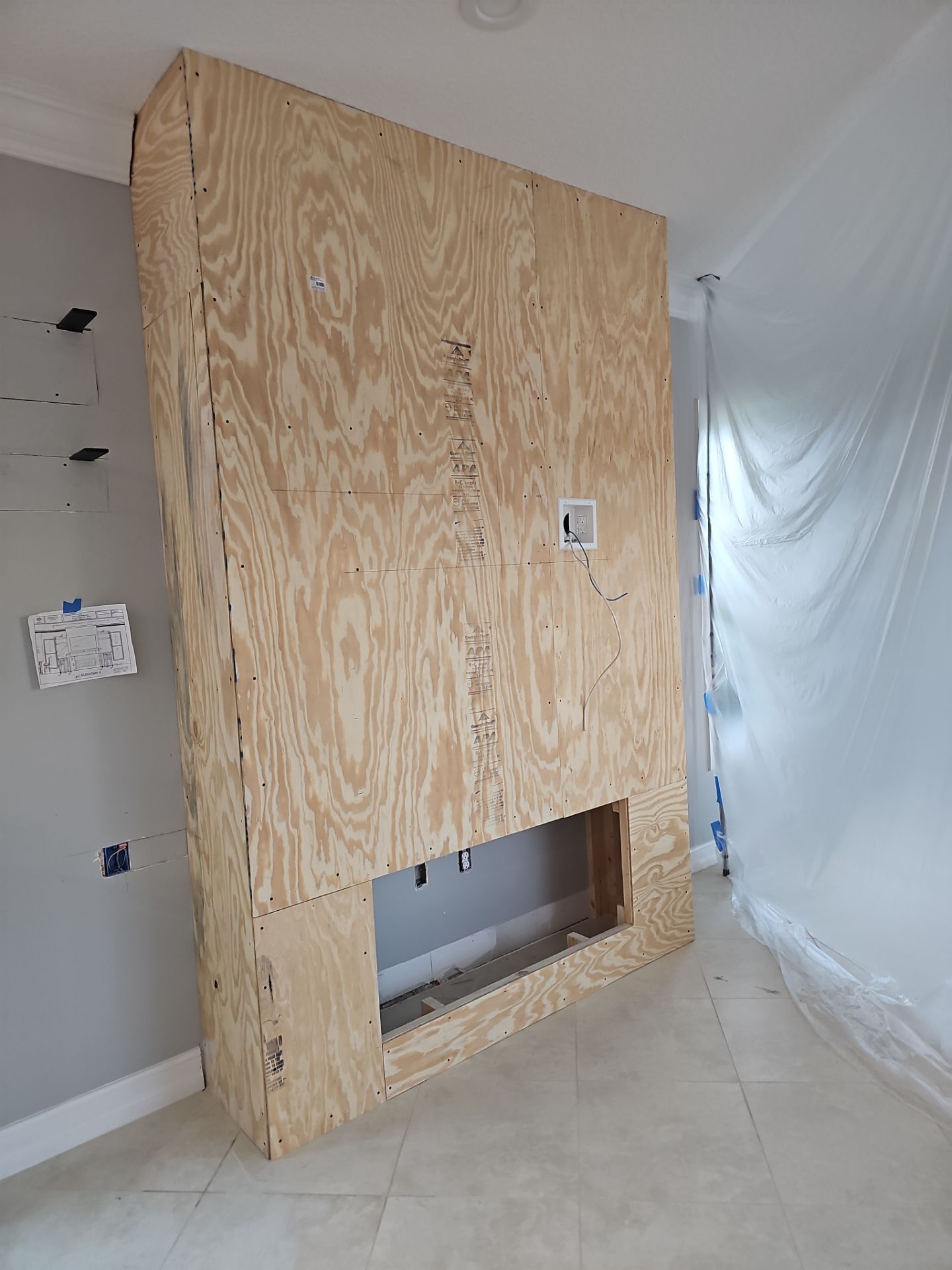TV Fireplace Wall - Delray Beach by Hevi Tile
