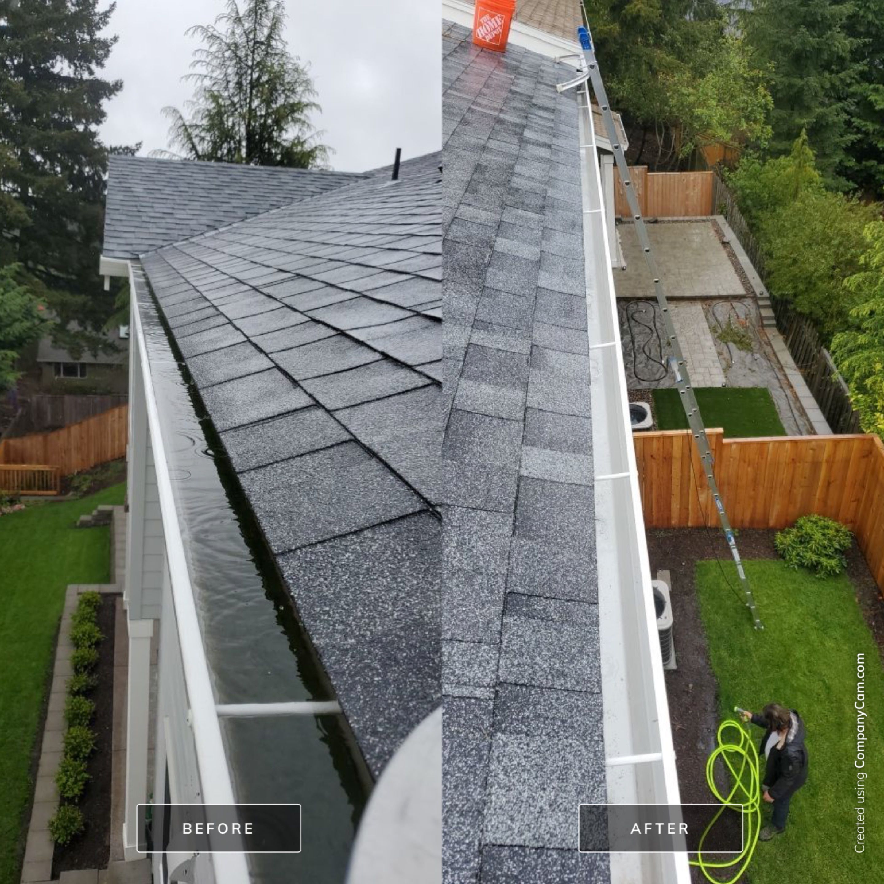 Dowspout cleaning using Moderate Pressure by Willamette Outdoor Wash LLC