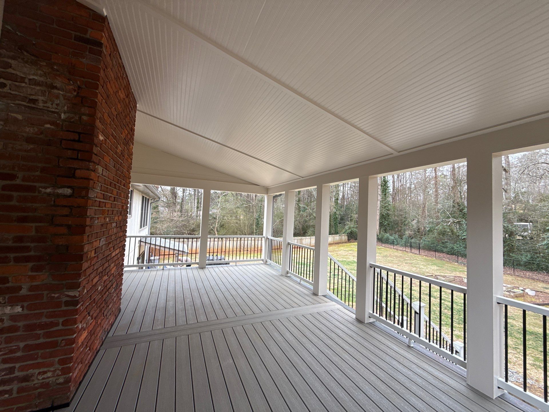 Deck and Shed Roof Style Covered Build using Trex Decking Products by Nelson Exteriors
