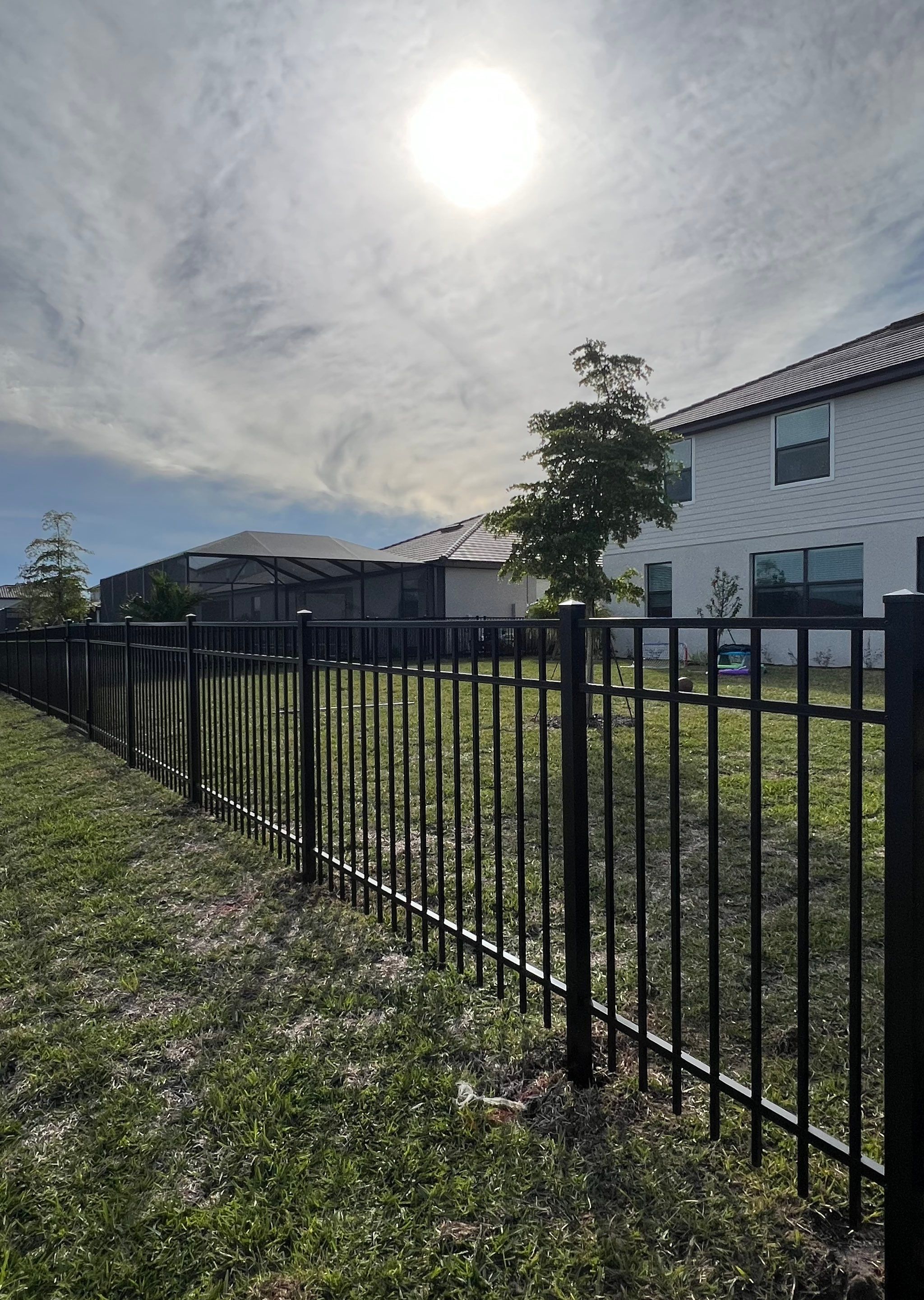 Aluminum Fence Installation using Black 3 Rail Aluminum Fence by Asap fence and gates, LLC