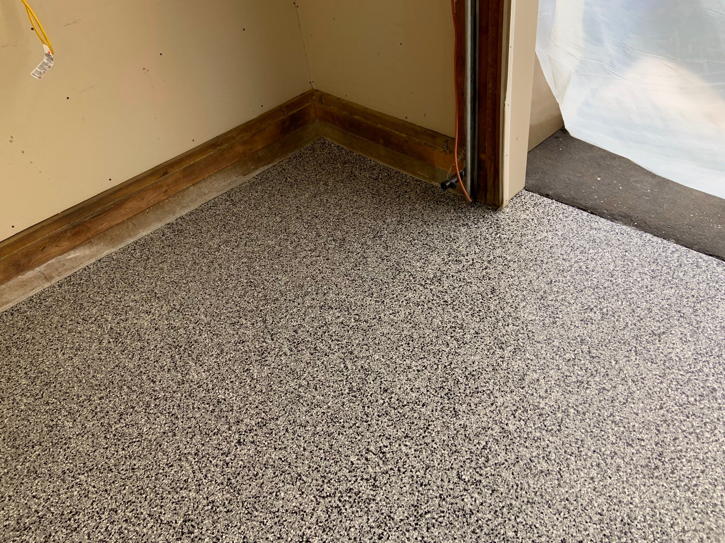 Garage Transformation using Domino for Garage and Pecan for Pool Deck by Croc Coatings, LLC