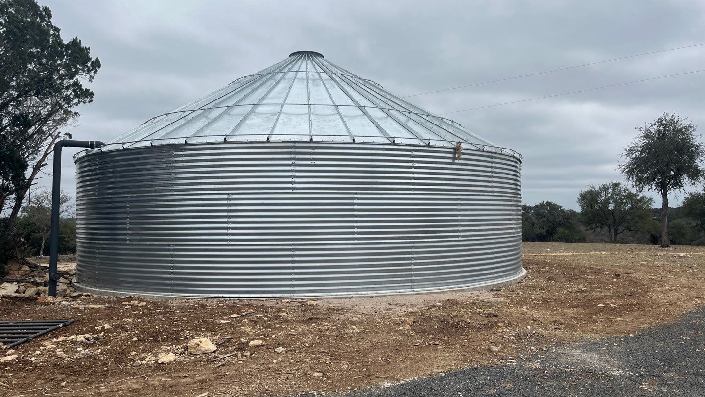 150K Equestrian center with 25K backup tank for potable water. by Hill Country Rain Water