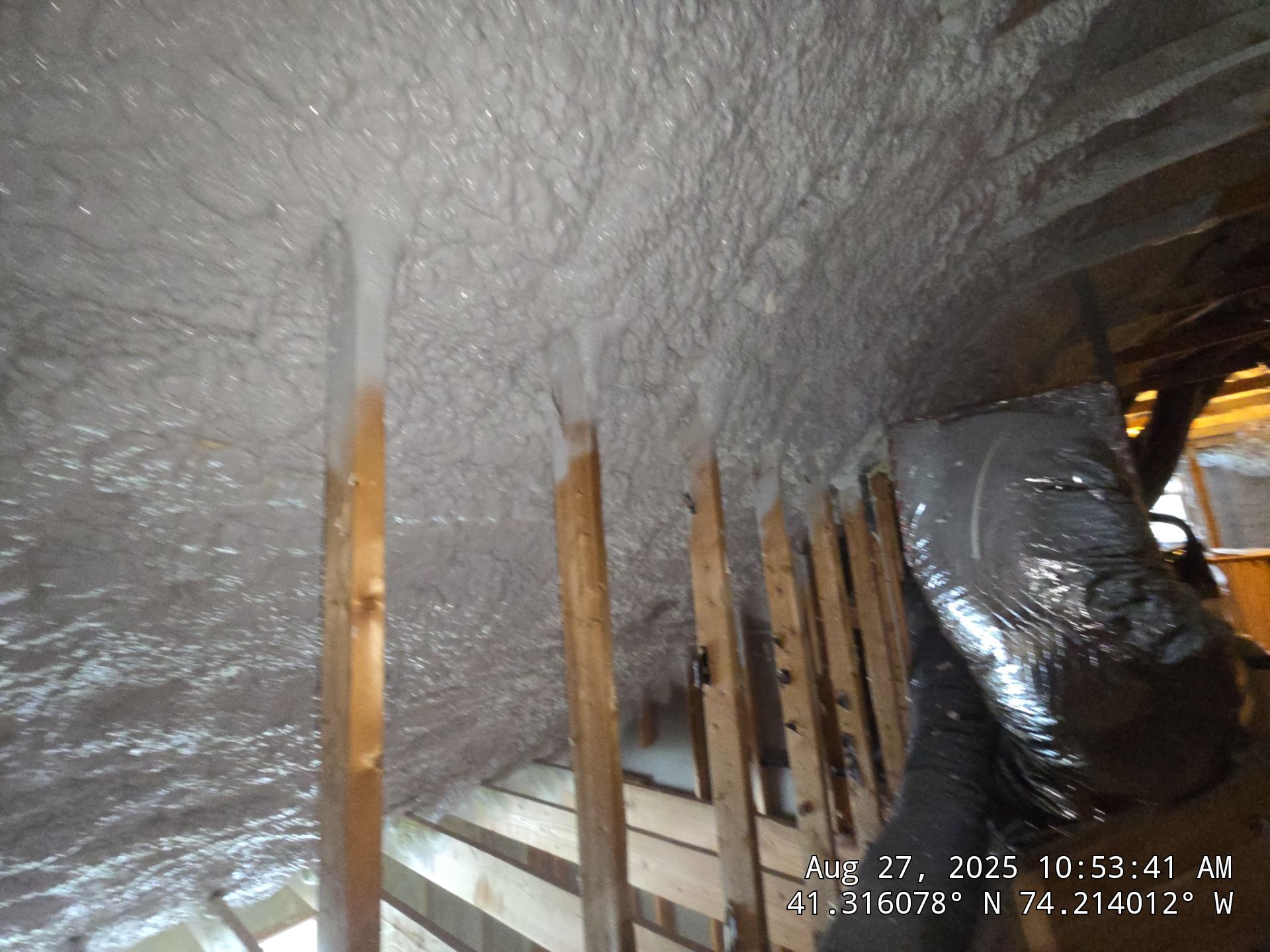 Attic Insulation using open cell spray foam by NYS Foam & Energy