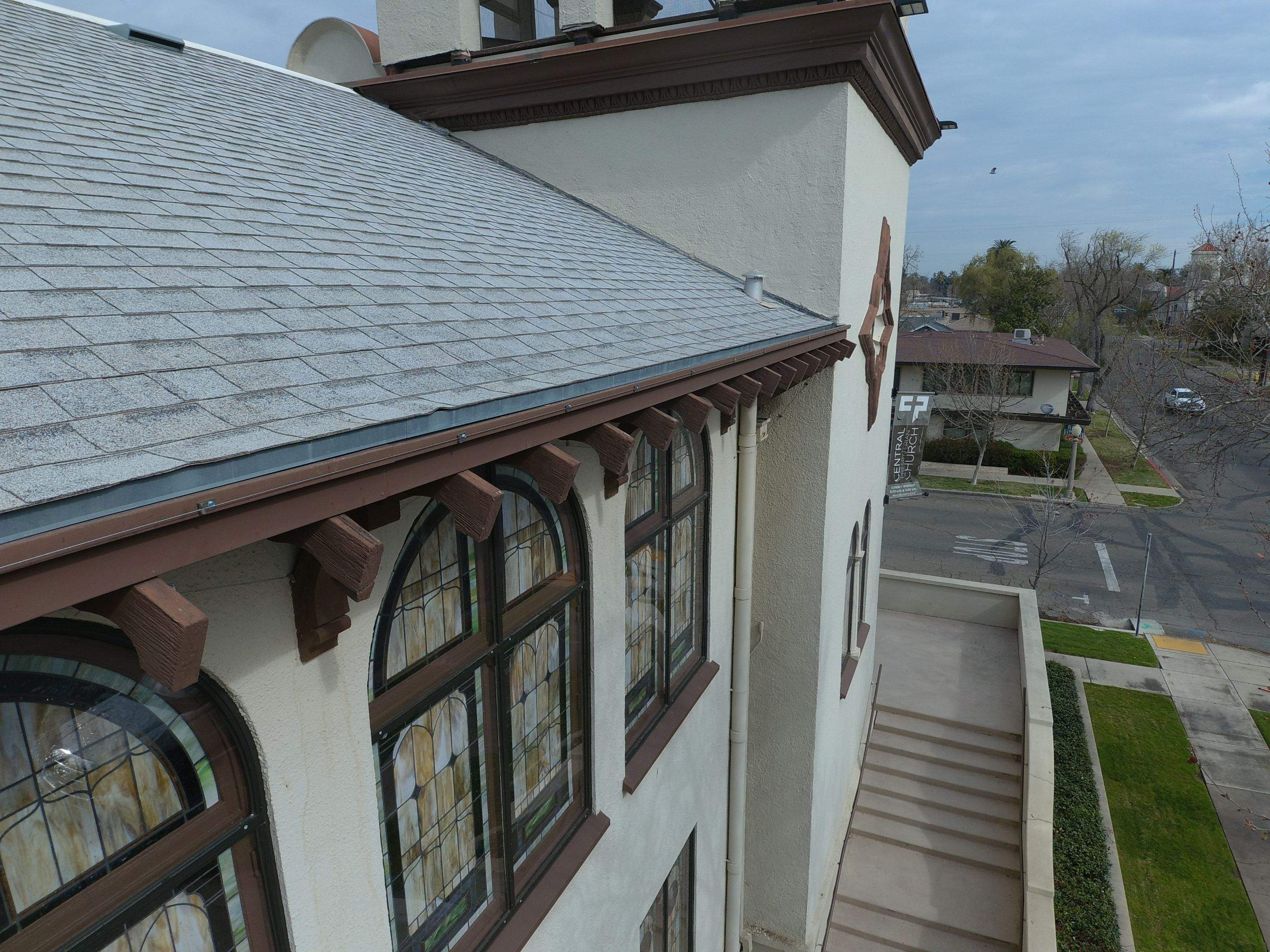  Presbyterian Church repairs to entrance architecture by Straight Edge Roofing Inc