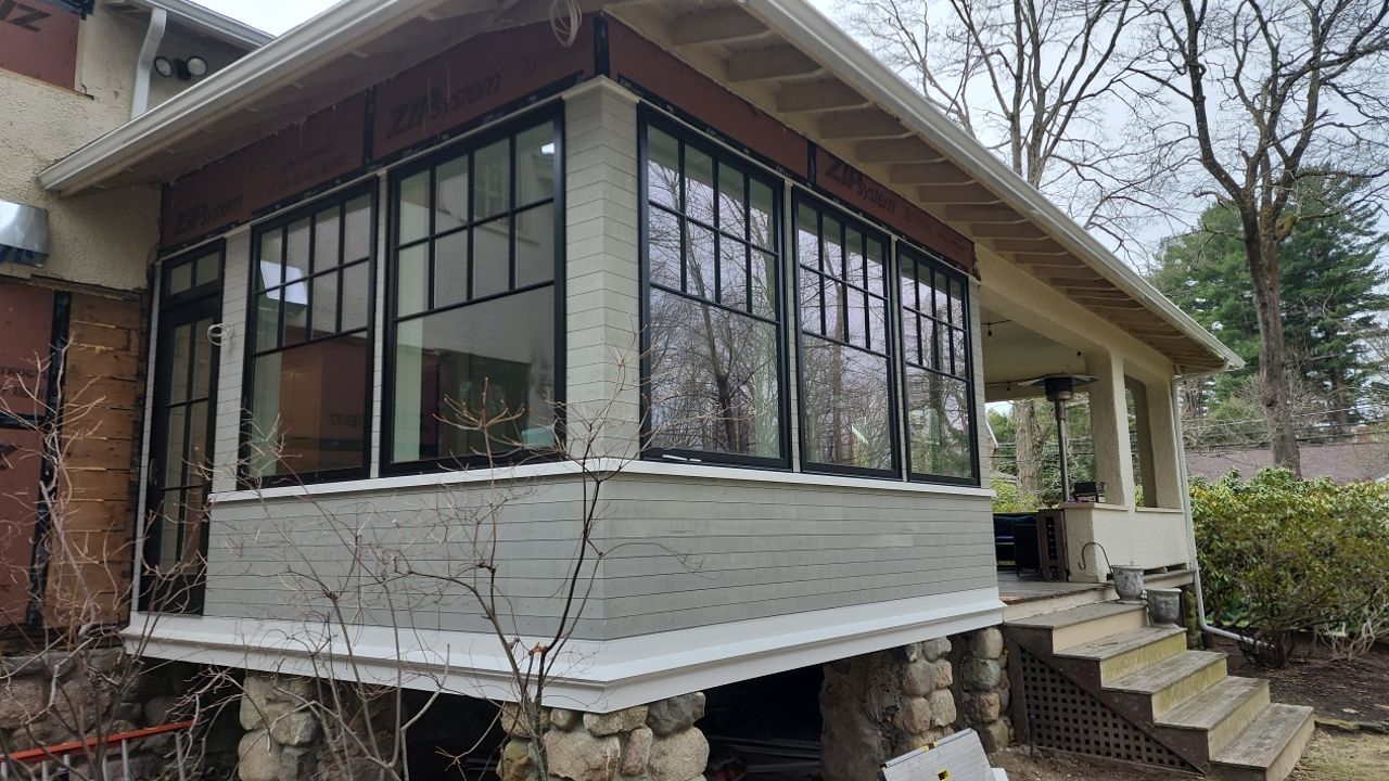 In progress: Exterior renovation in Wellesley MA by UBrothers Construction