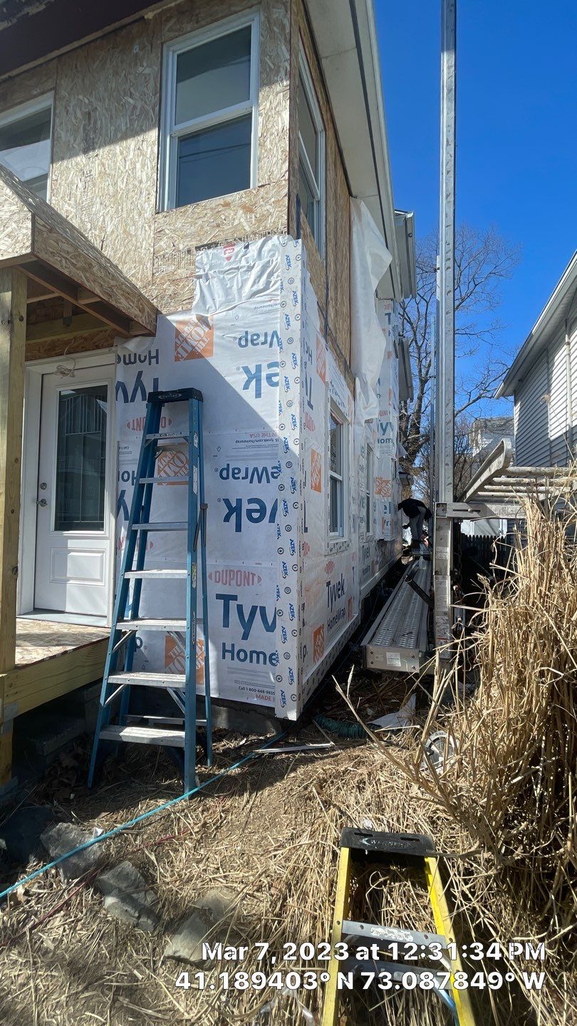 Siding Installation using Hardie Plank Aged Pewter by A Plus Exterior