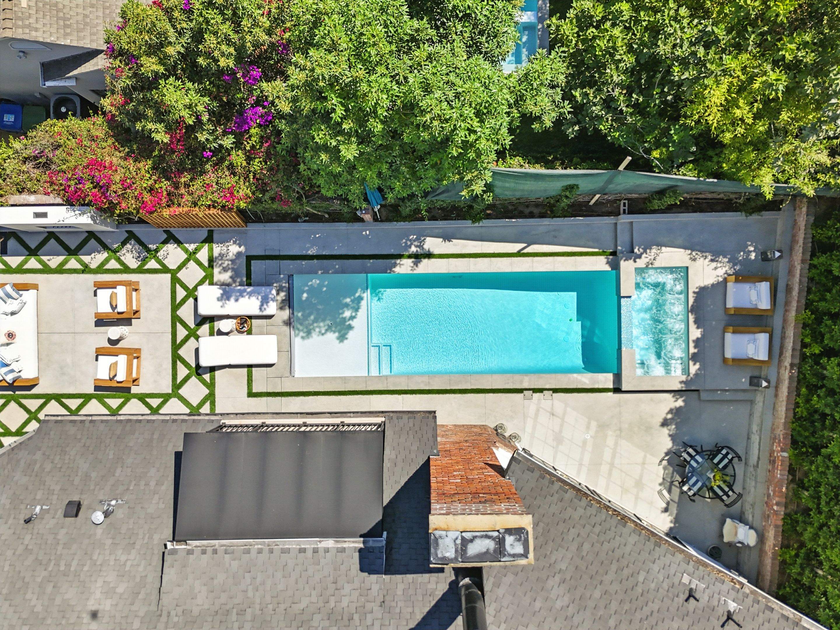 New Pool & Spa With Concrete Deck Work & Fire Place  by Lax Home Inc 