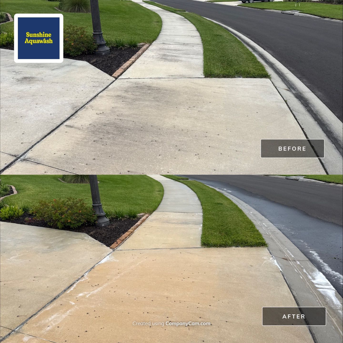 Sidewalk & Driveway Cleaning in Parrish FL by Sunshine AquaWash