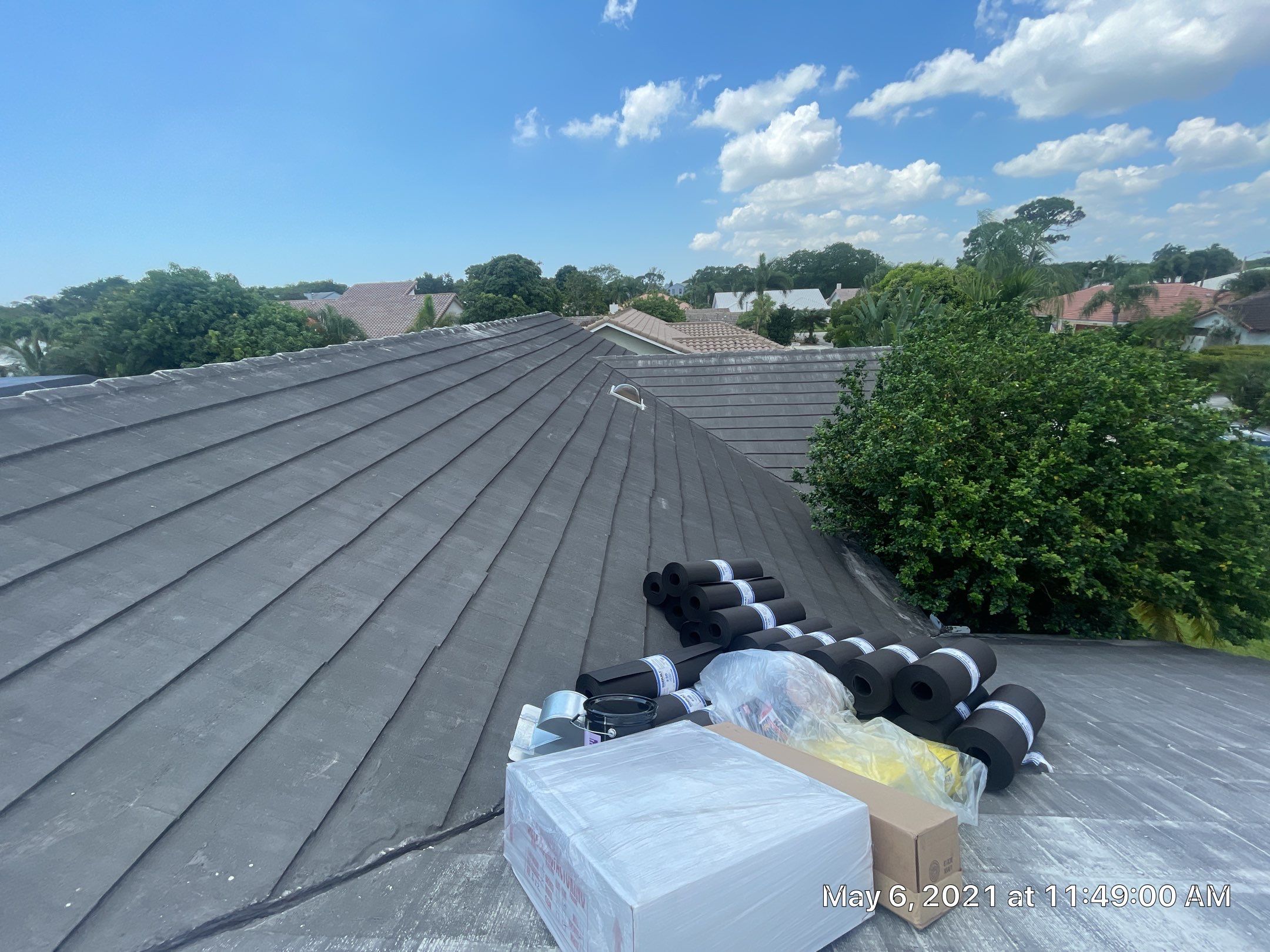 Residential Roofing Installation using 1" Nail strip metal roof by BLUES BROTHERS ROOFING