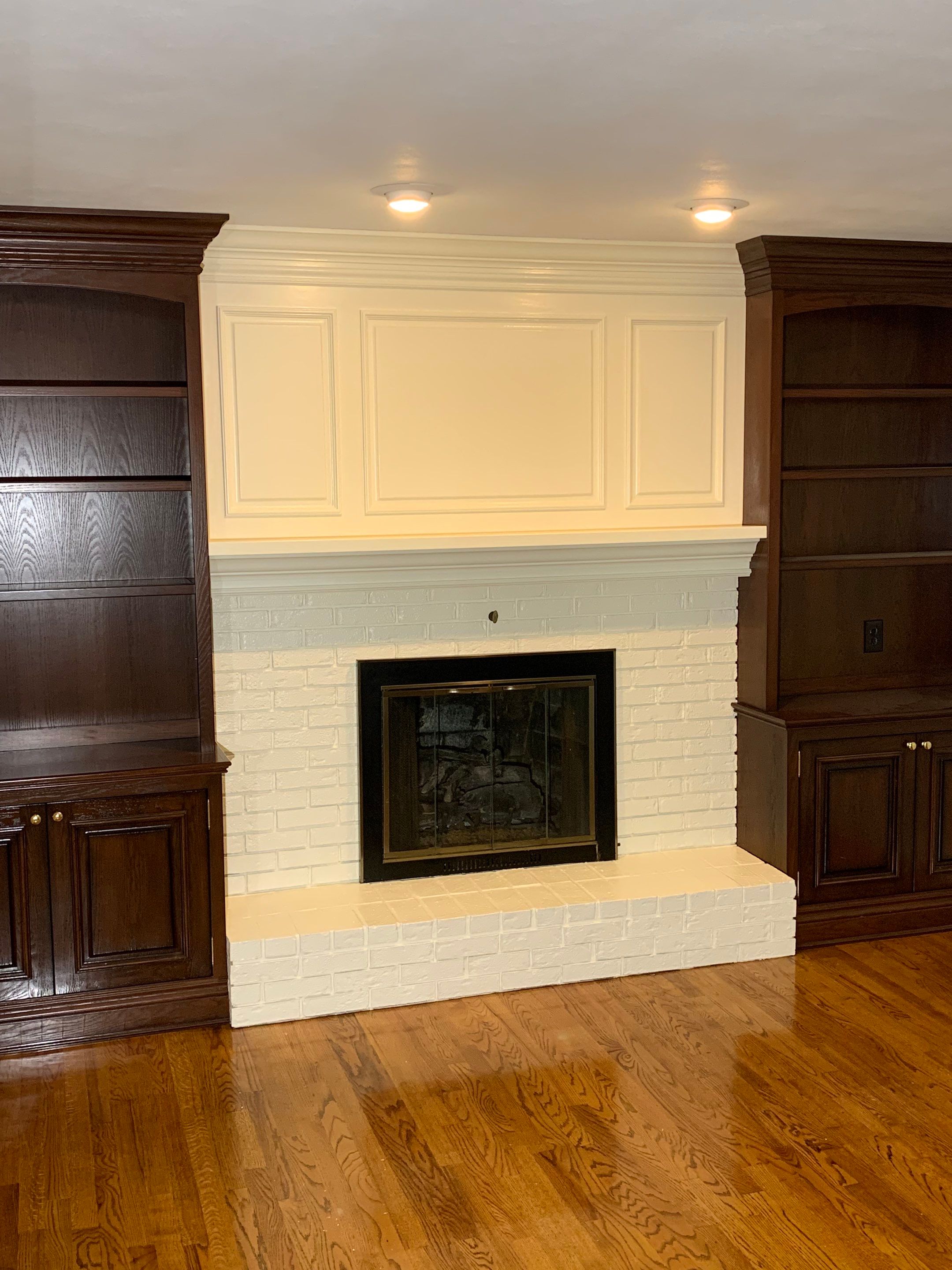 Fireplace/Mantle and Painting Stenciled Walls by Empire Painting Services, LLC