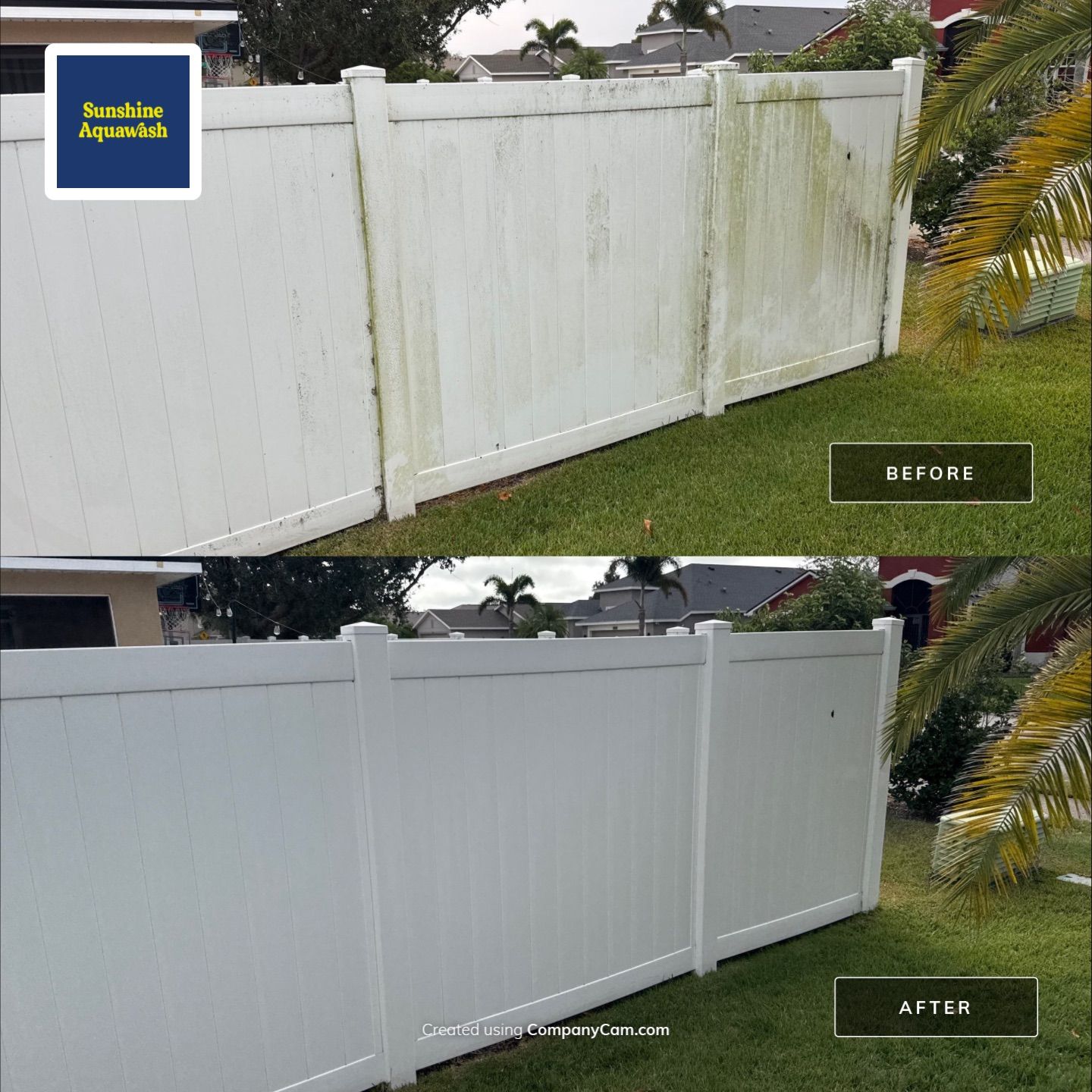 Vinyl Fence Cleaning, Driveway & Sidewalk Cleaning in Crystal Lakes – Palmetto, FL by Sunshine AquaWash