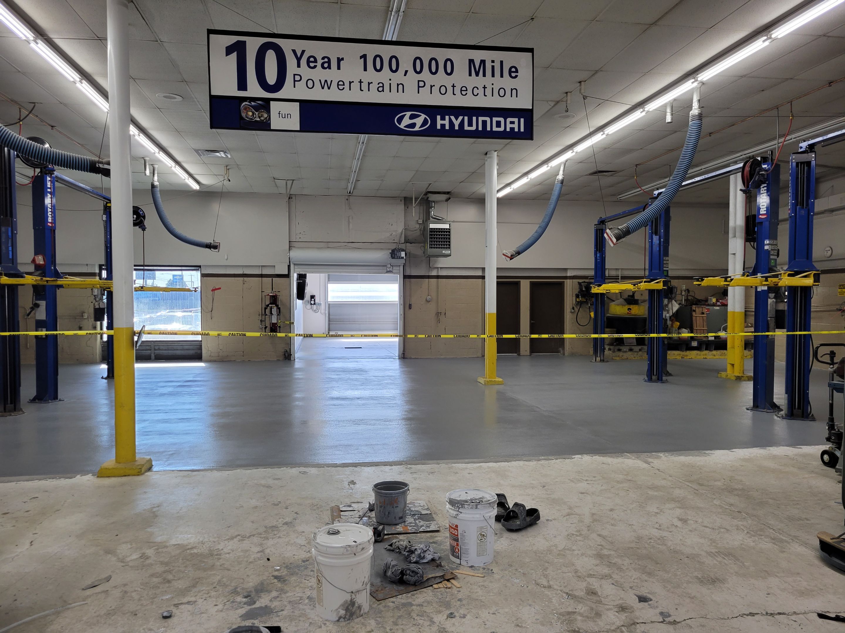 Commercial Floor Transformation using Penntek Shop Floor System by Croc Coatings, LLC