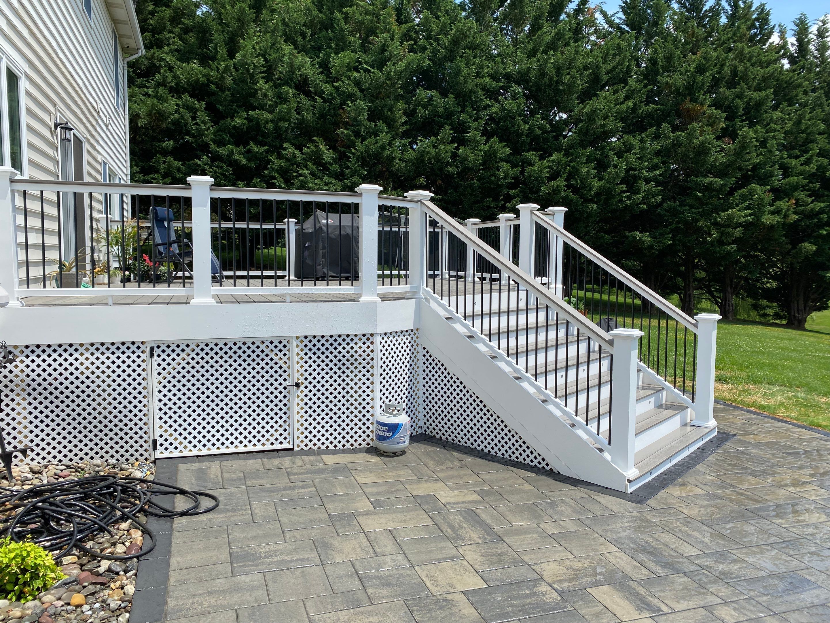 Backyard Transformation using Techo-Bloc Pavers by The Smet Companies, LLC