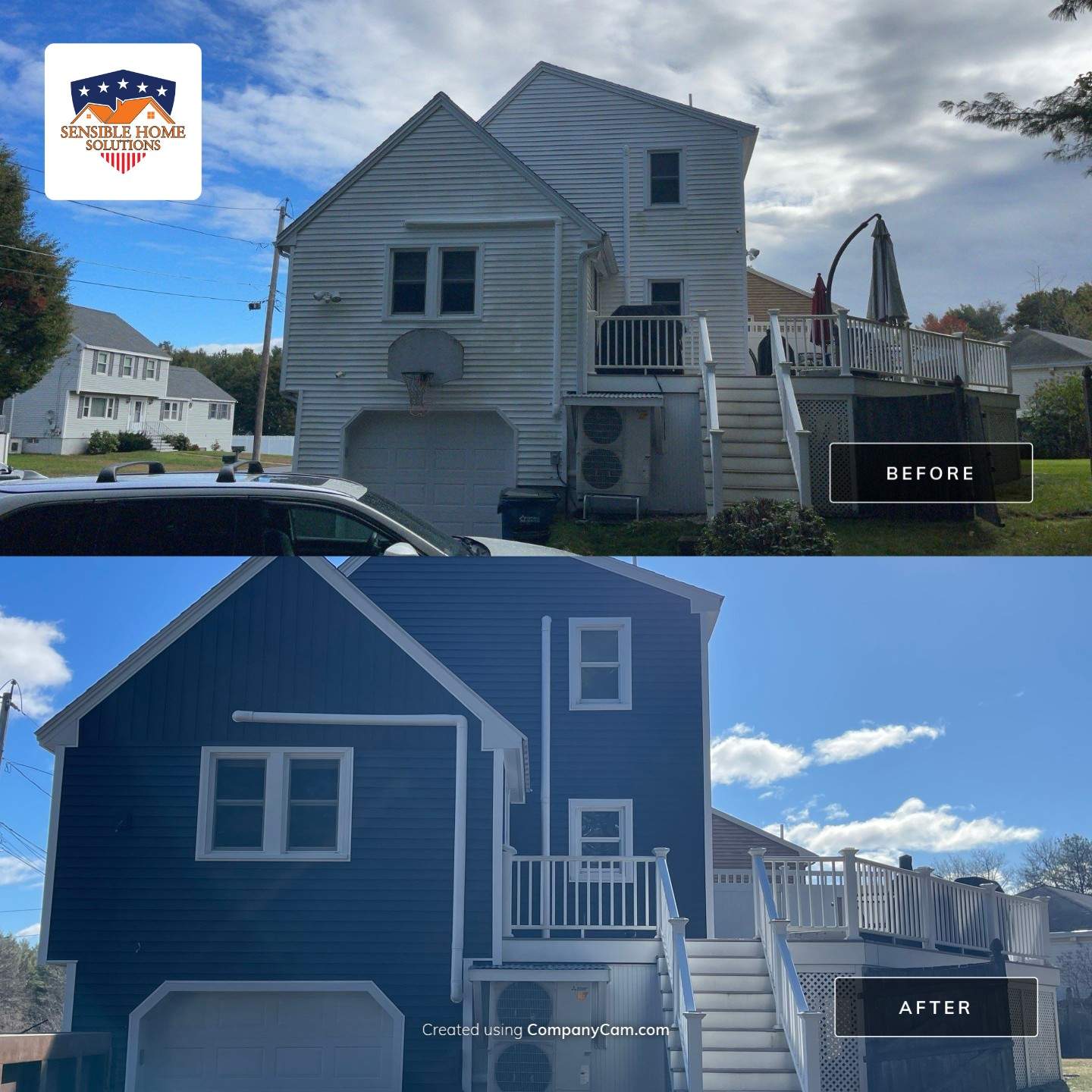 Complete Exterior Renovation with New Siding & Gutters   by Sensible Home Solutions