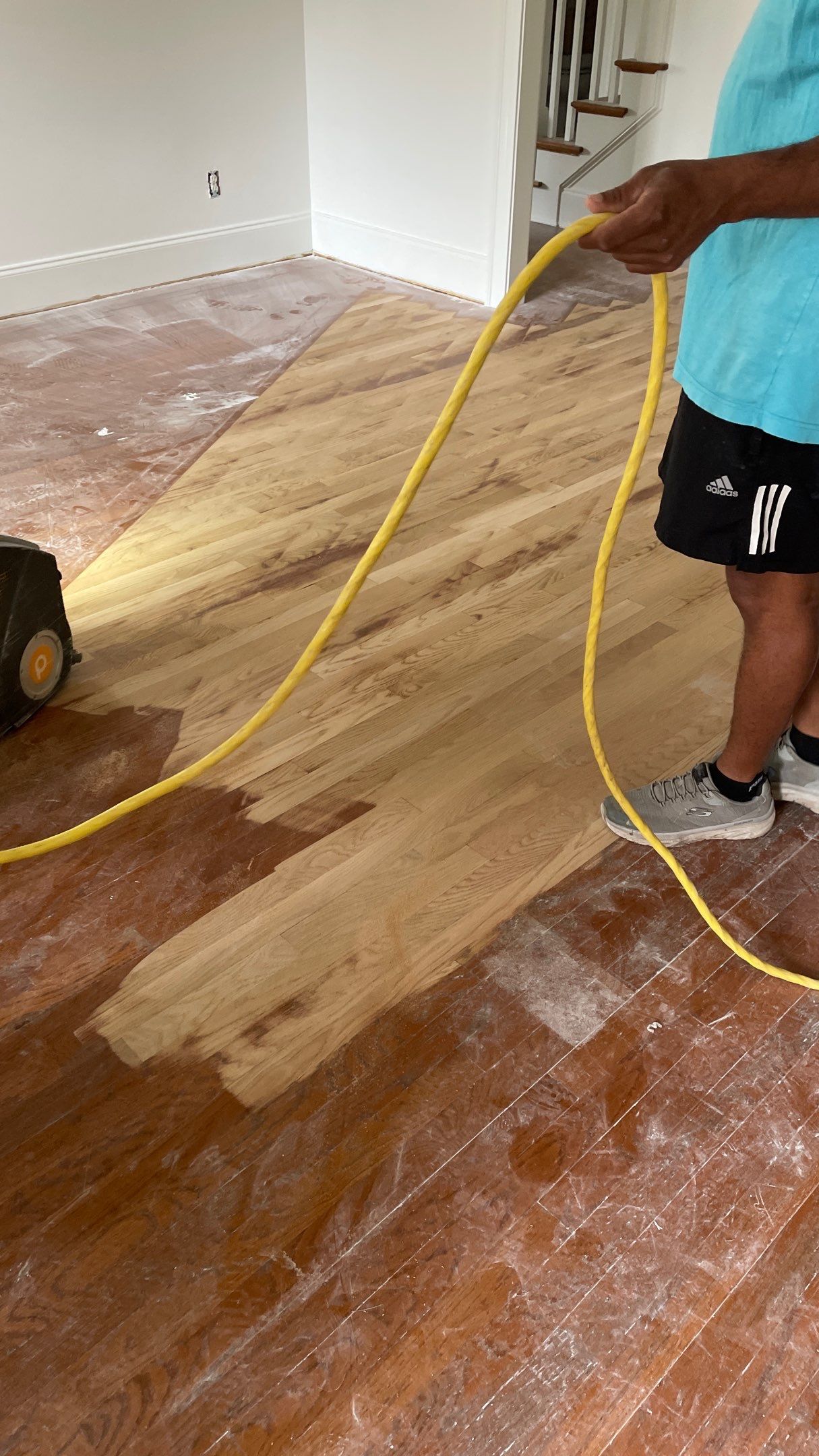 Sand and Finish Red Oak back to Natural with Matte Waterbased Finish by Footprints Floors of Coastal Carolina