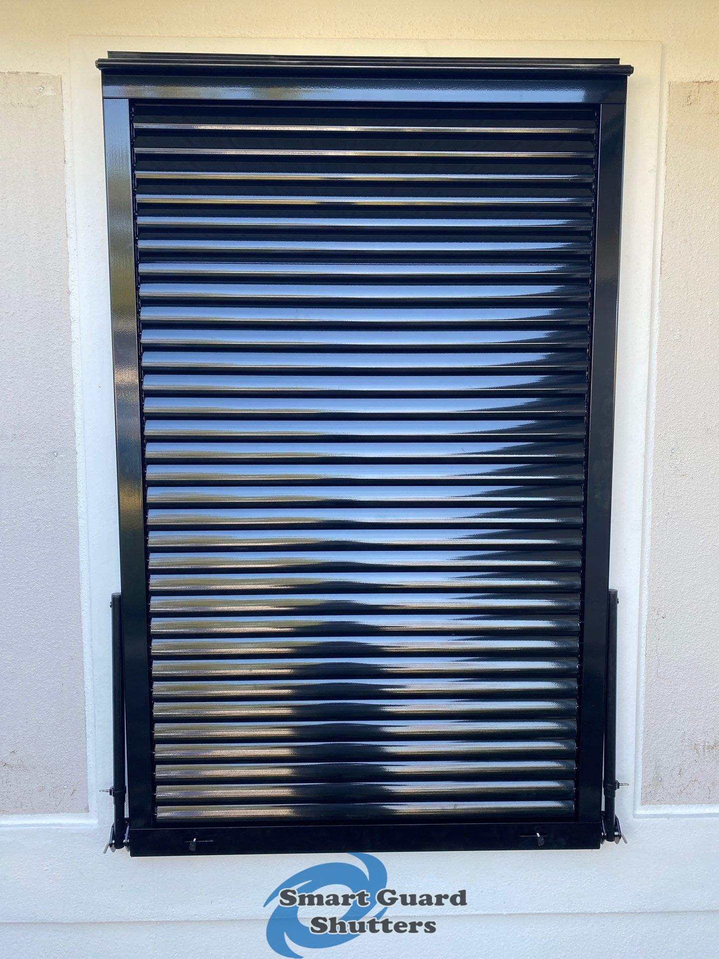 Impact Bahamas in Jet Black by Smart Guard Shutters