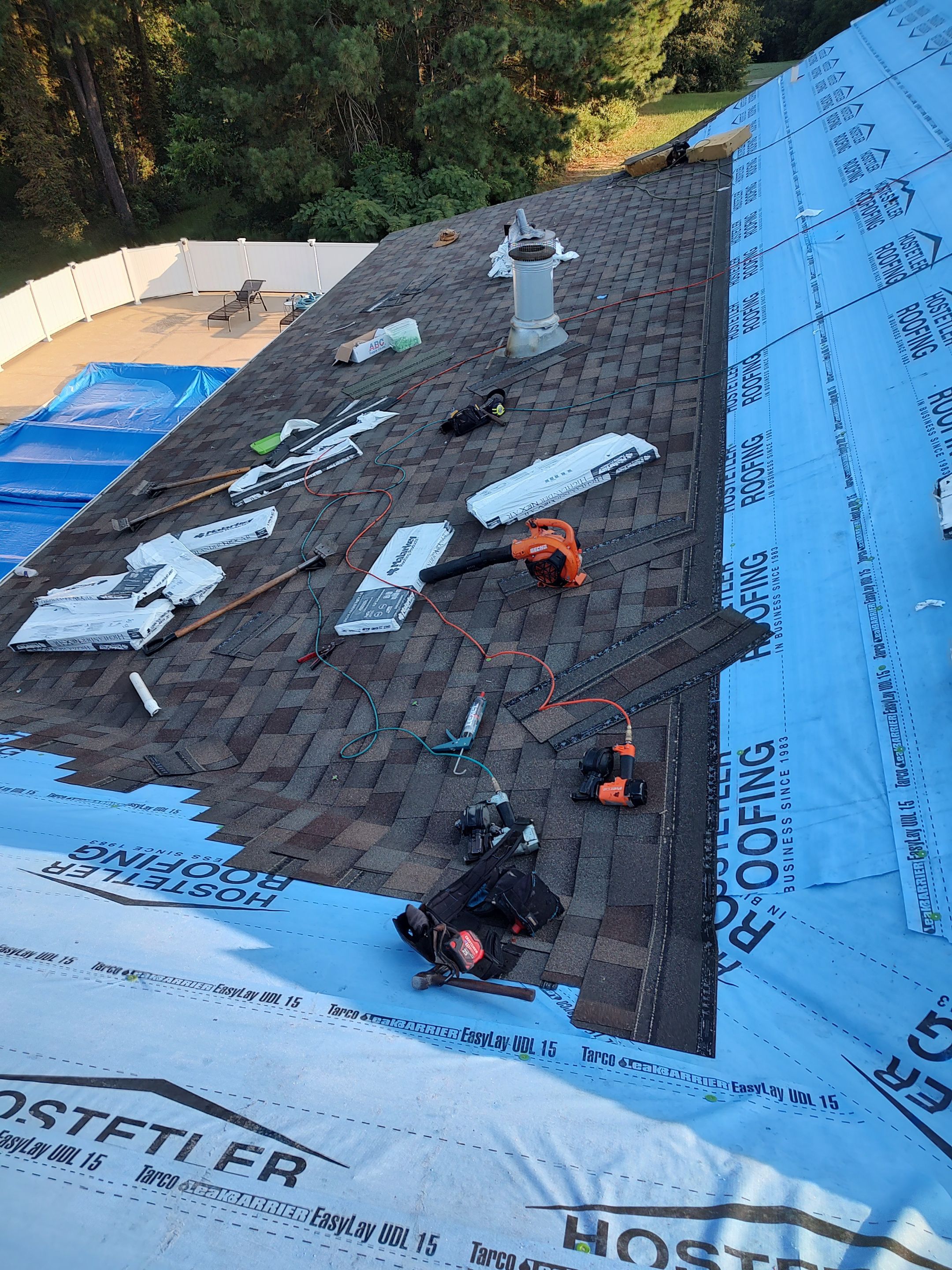 Residential Roofing Repair using Malarkey Highlander: Natural Wood by Hostetler Roofing
