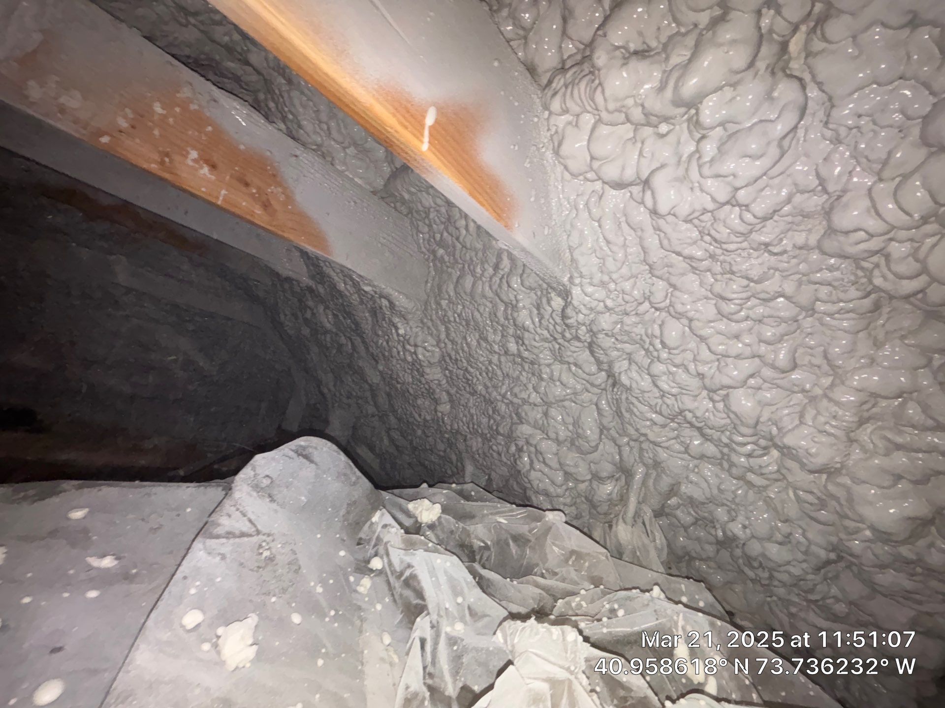 Attic Insulation using open cell spray foam by NYS Foam & Energy