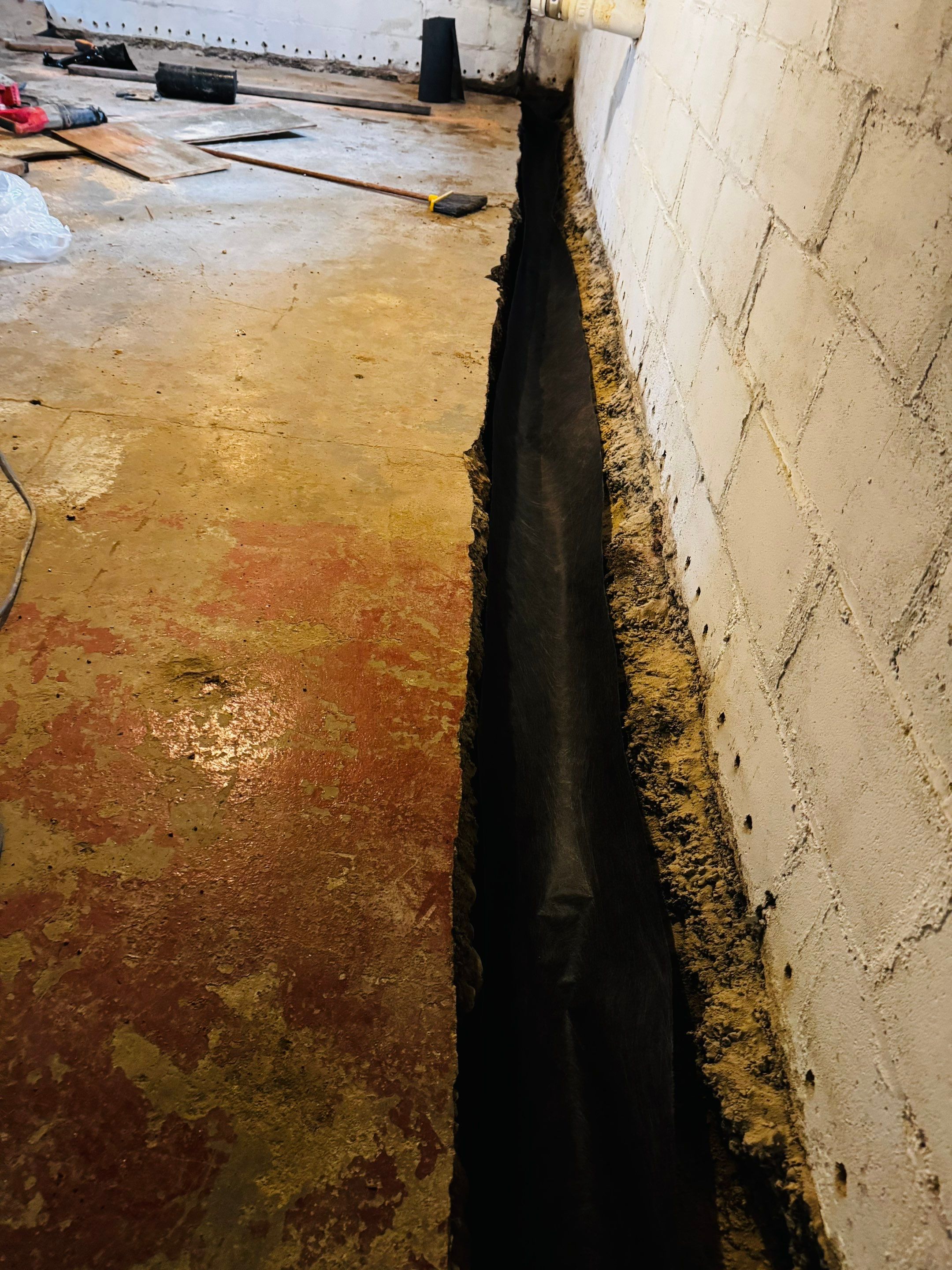 Concrete Floor Replacement and Interior French Drain Project in Morris Plains, New Jersey by Pure Service Pro, LLC 