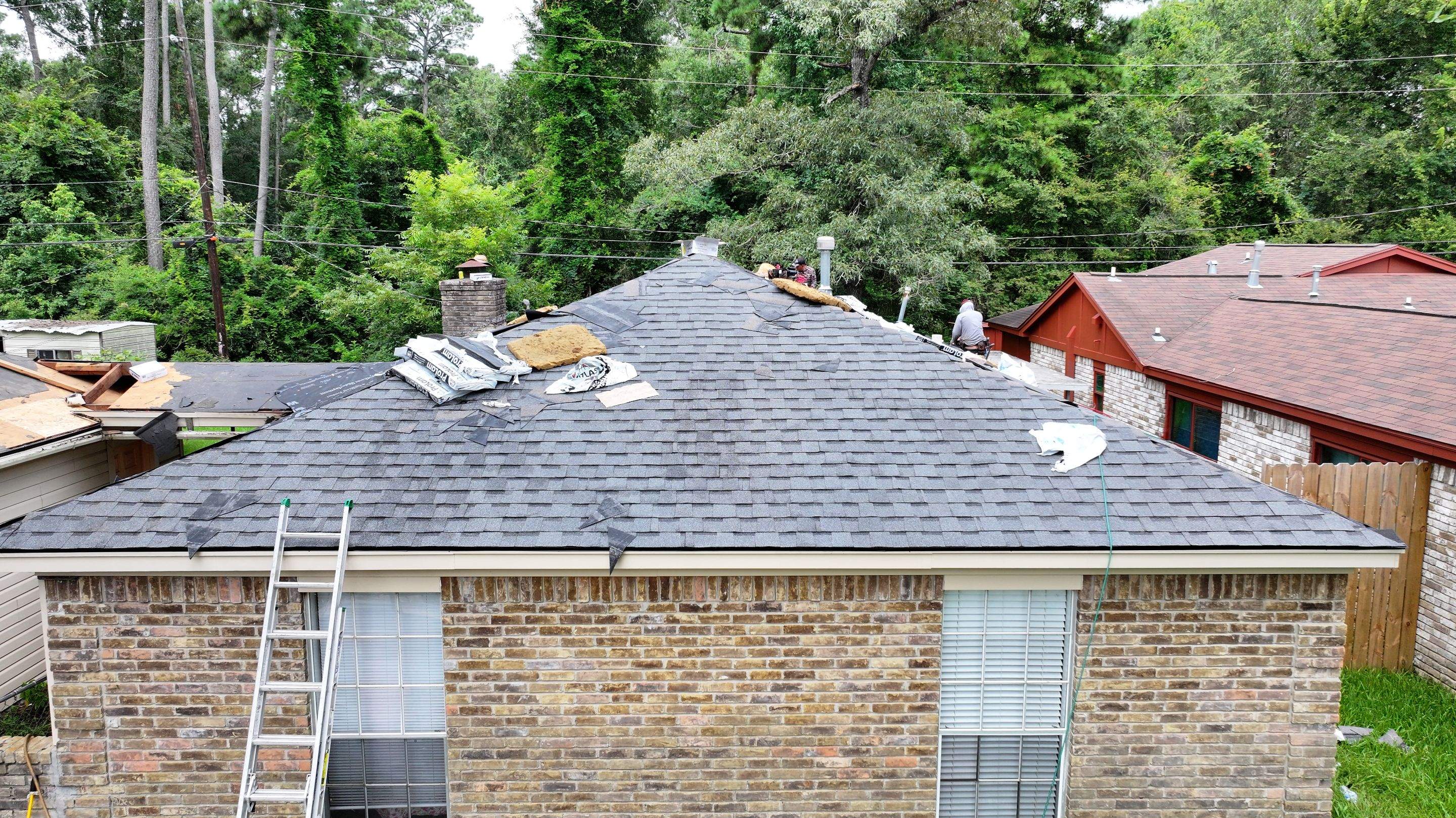Roof Replacement & Chimney Flashing Rebuild — Conroe, TX by PL Roofing & SB Roofing, LLC.