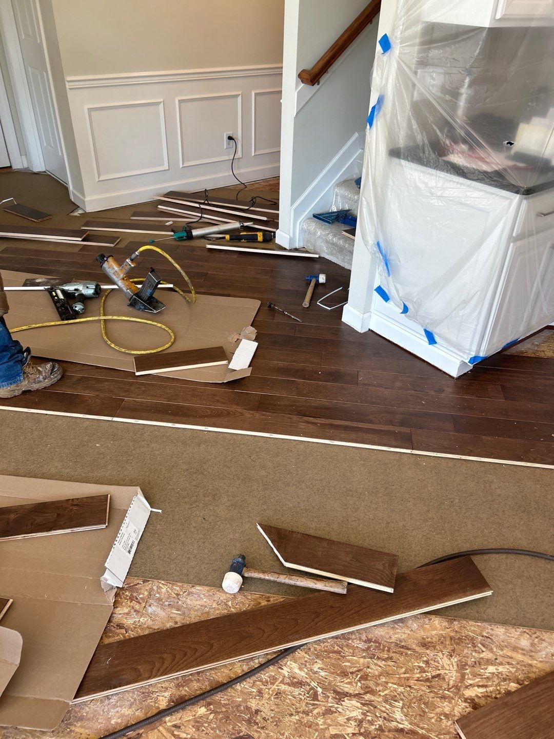 New Hardwood and Refinished Stairs  by Footprints Floors of Nashville