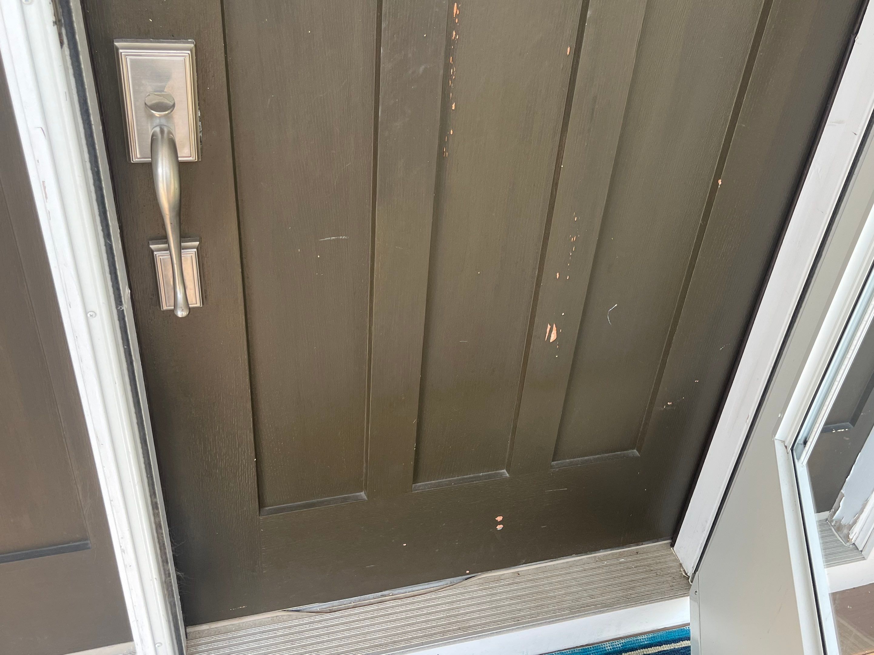 Front Door Transformation: Front Weathered to Bold & Beautiful by Fresh Coat Works LLC