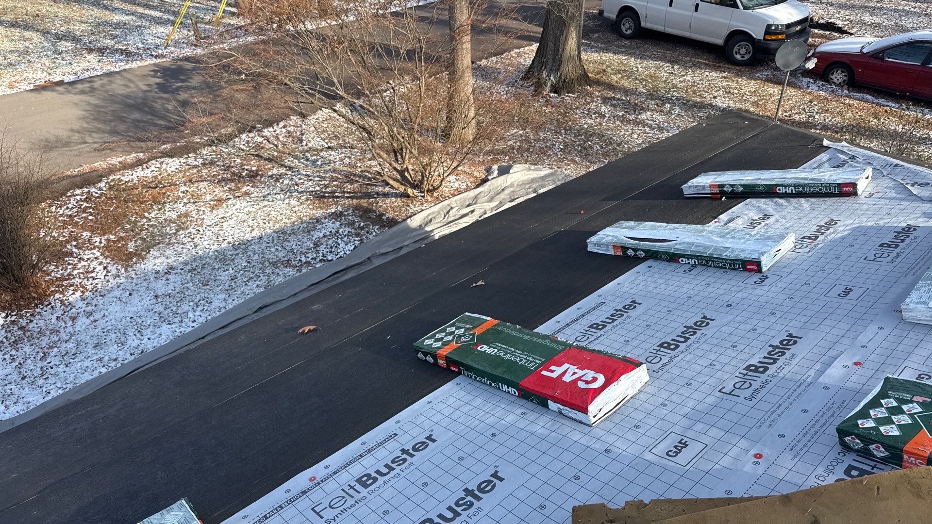 Residential Roofing Installation using Timberline UHDZ Shingles - Barkwood by RoofX 