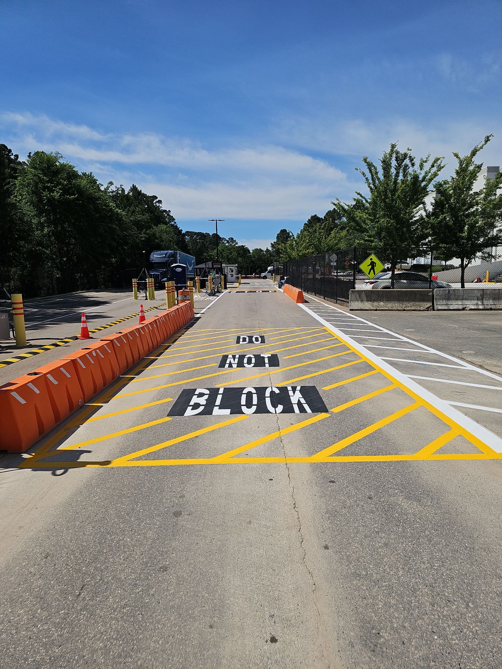 Striping Amazon Parking Lot  by Billy Weatherspoon Contractor