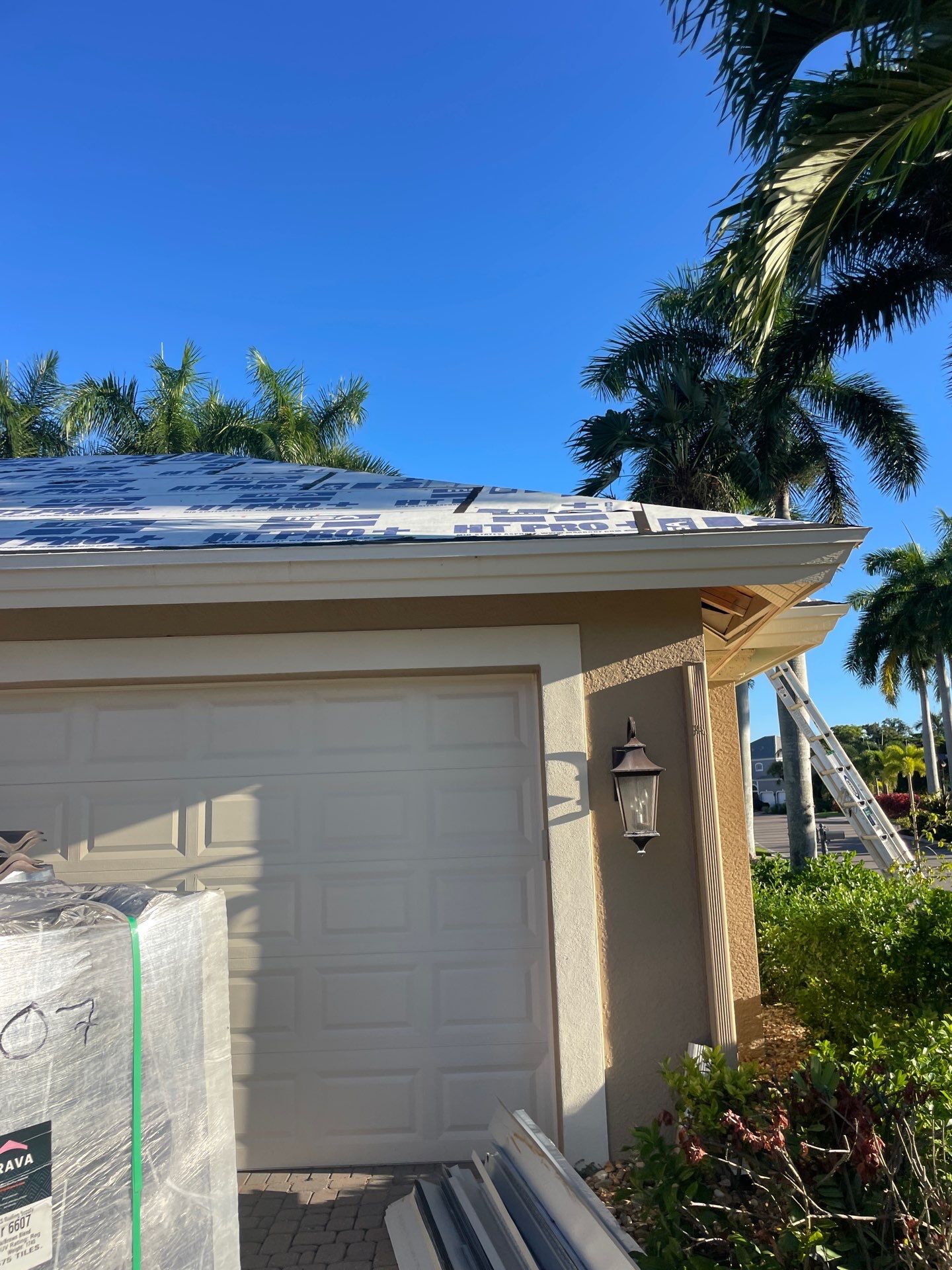 White Vinyl Soffit Installation in Fort Myers FL by Gutter Professors