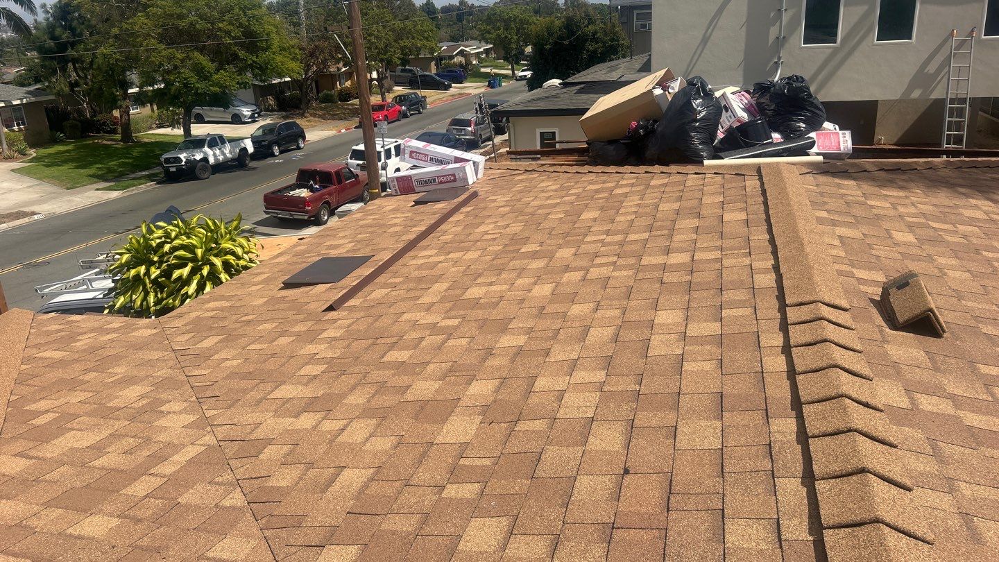 Full Asphalt Shingle Roof Replacement with Decking Repairs in San Diego by Reliable Roofing San Diego Inc.
