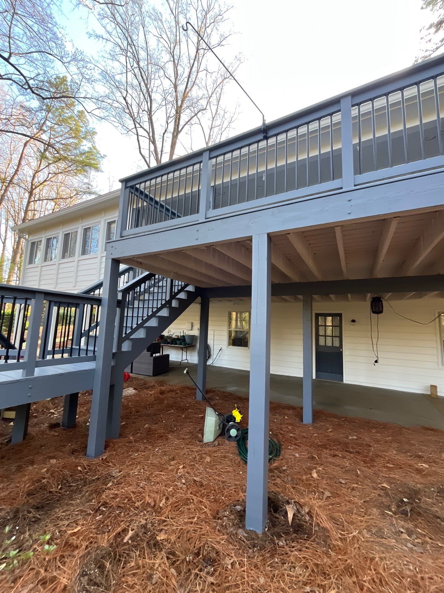 Marietta James Hardie Siding Installation, Rotted Wood Replacement, Exterior Painting, and Deck Stain using Sherwin Williams SuperDeck SOLID Stain by Nelson Exteriors