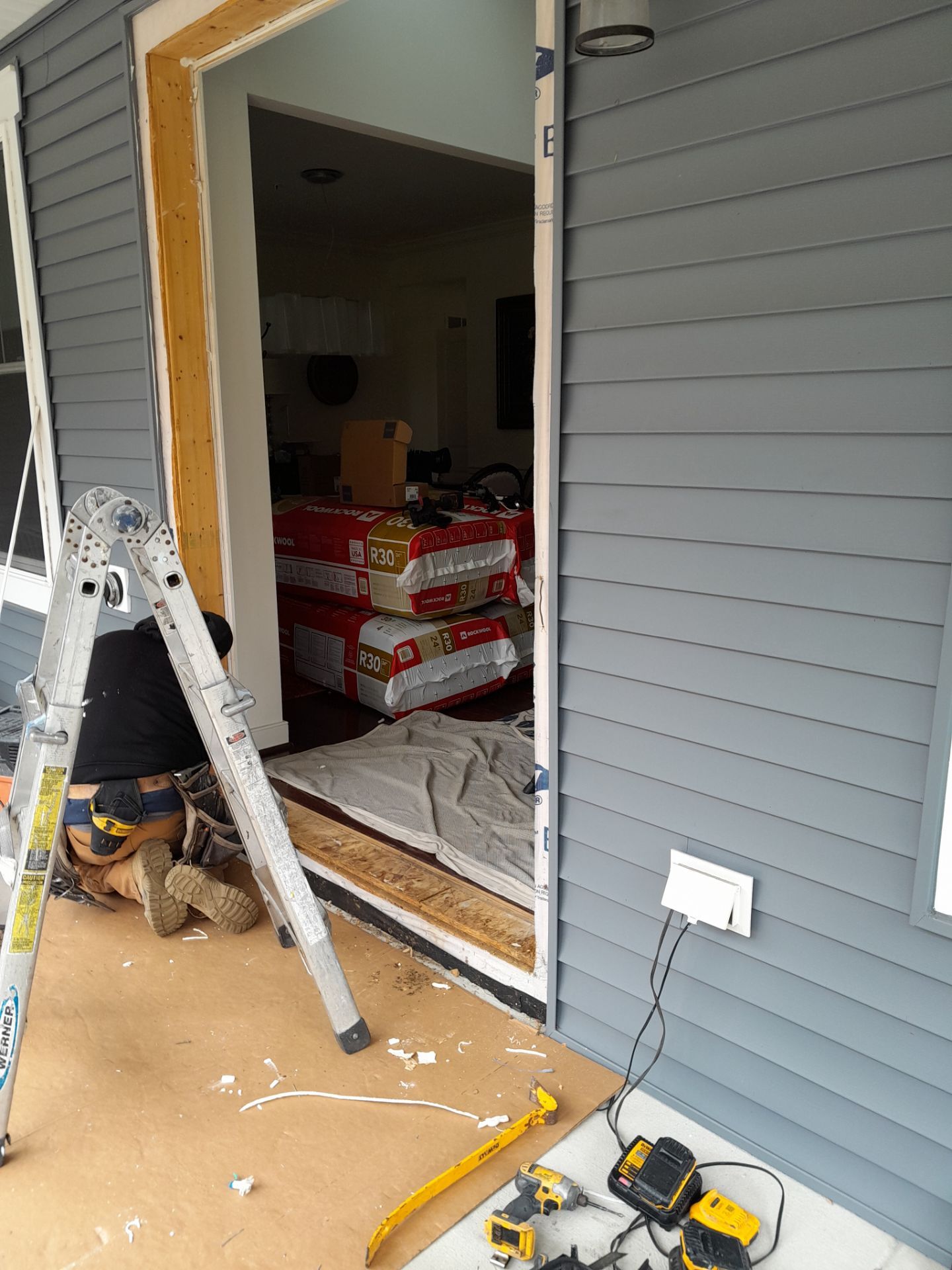 Door replacement with ProVia Oak Signet door by Window Depot of Annapolis