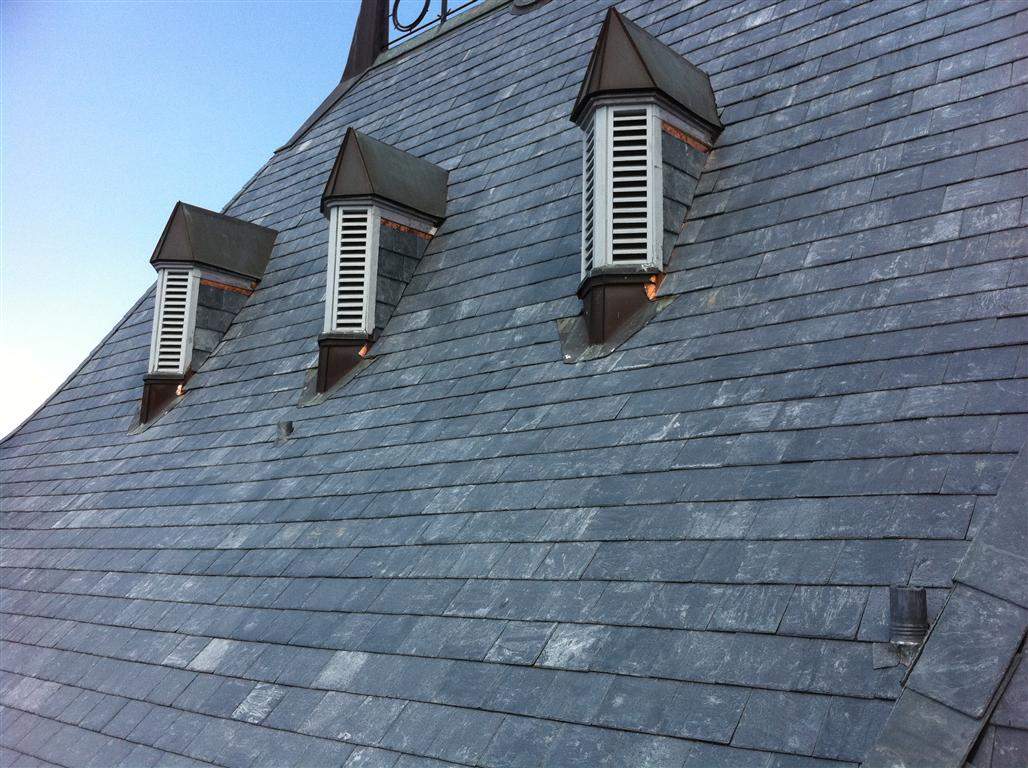 Historic Building ROOF REPLACEMNT with GAF TruSlate  on steep slop and Versico 60mil TPO on flat roof by Gorilla Exteriors Contracting, LLC