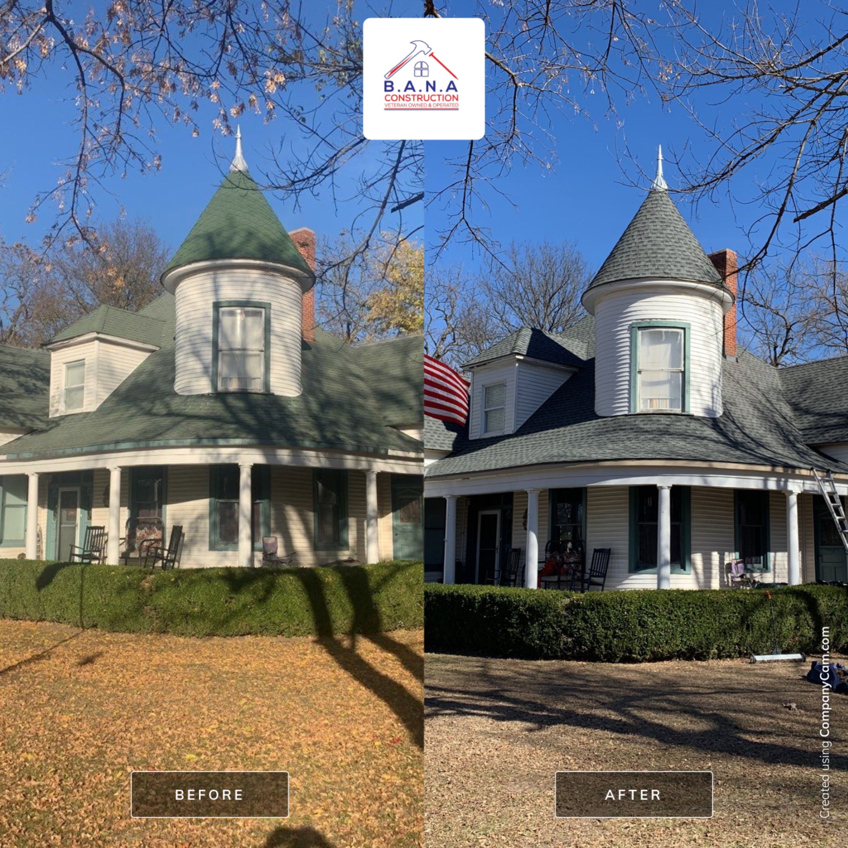 Steep Roof on a Beatiful Old Home by BANA Roofing and Solar Supply