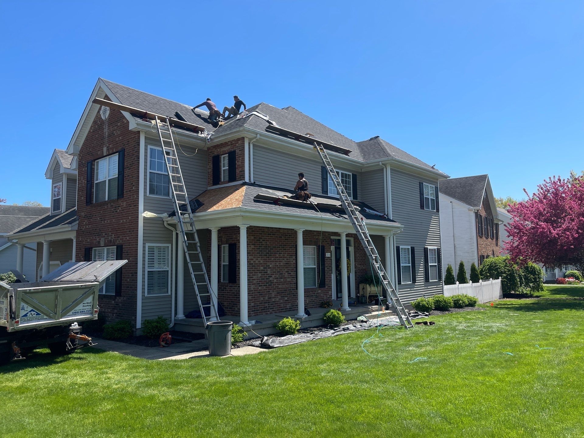 Residential Roofing Installation using Tamko Rustic Black by A Plus Exterior
