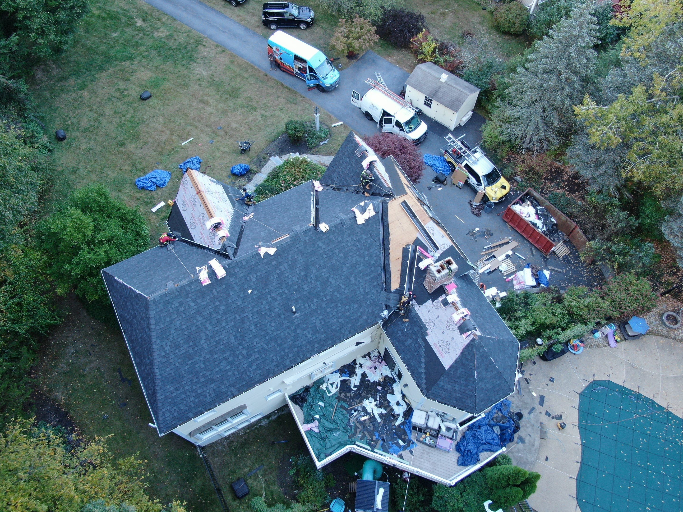 New Roof, Skylights, and Metal Accent Roof Installation in Groton by Mighty Dog Roofing of Greater Middlesex County