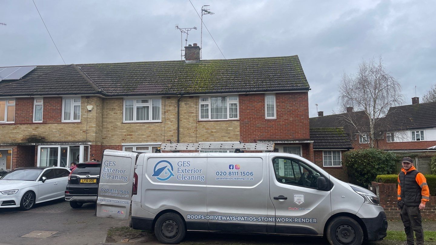 Roof Cleaning and Biocide Treatment using Honda 15lpm Low Pressure Washing Machine by Ges Exterior Cleaning ltd