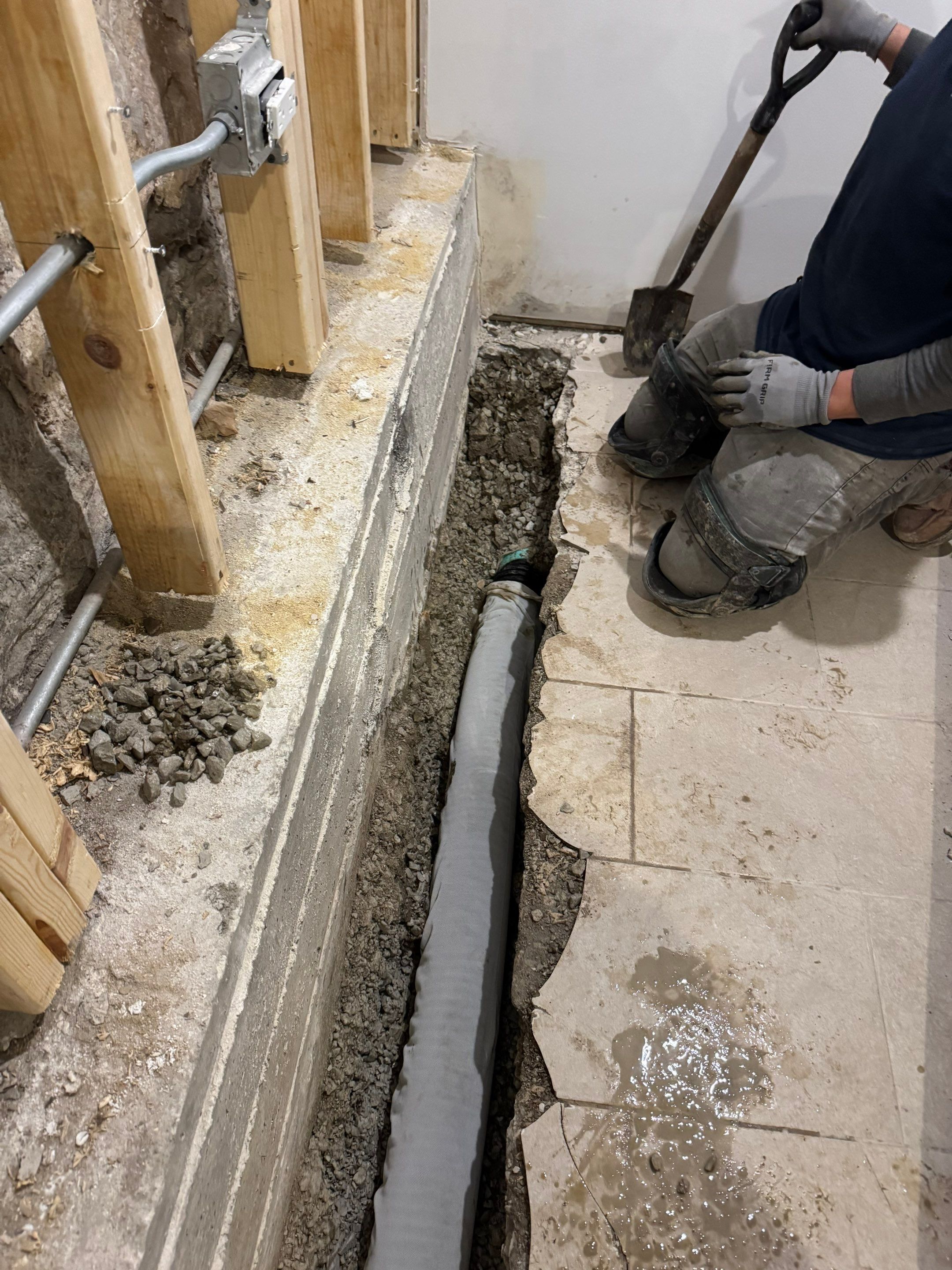 North Side Drain Tile System by Area Wide Waterproofing