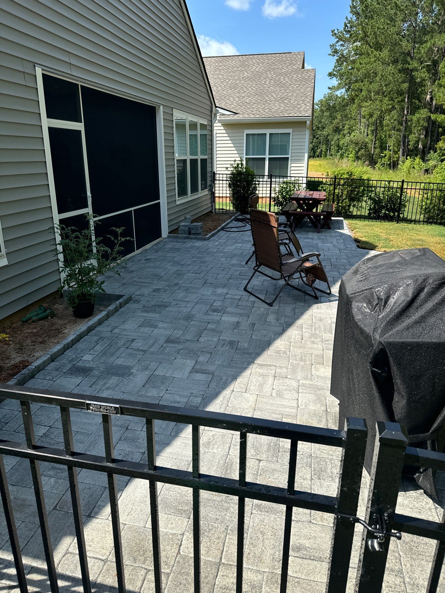 Custom Gray Stone Paver Patio Installation in Bluffton by Lowcountry Scapes, LLC