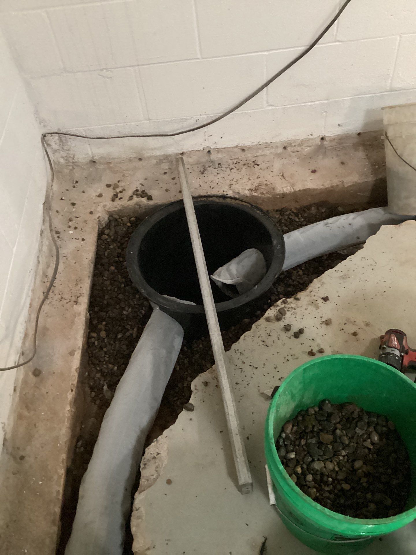 Drain tile in Woodbury by Waterproofing Northeast