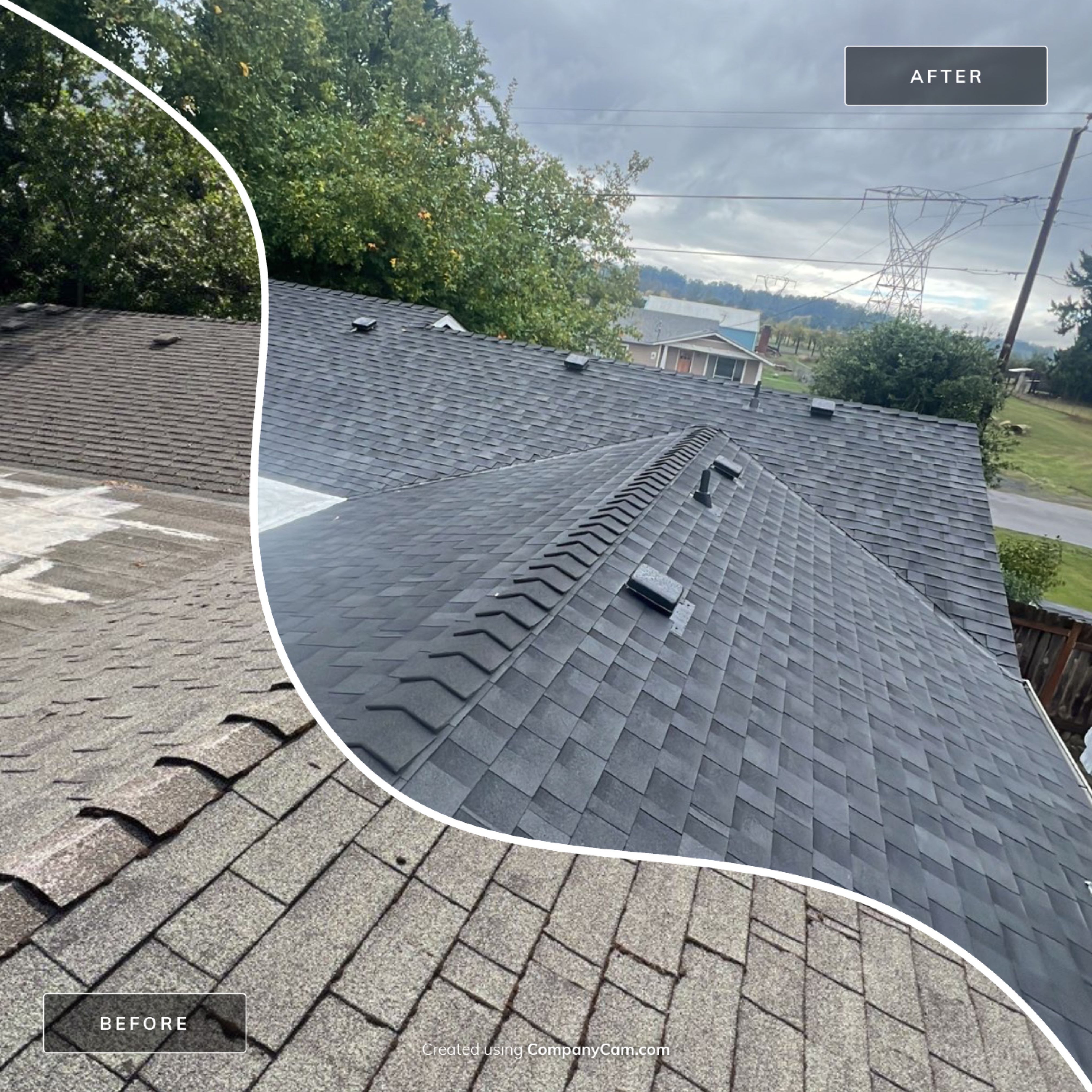 Residential Roofing Installation using IKO Dynasty (Color: Granite Black) by Orezona Building & Roofing Company, Inc.