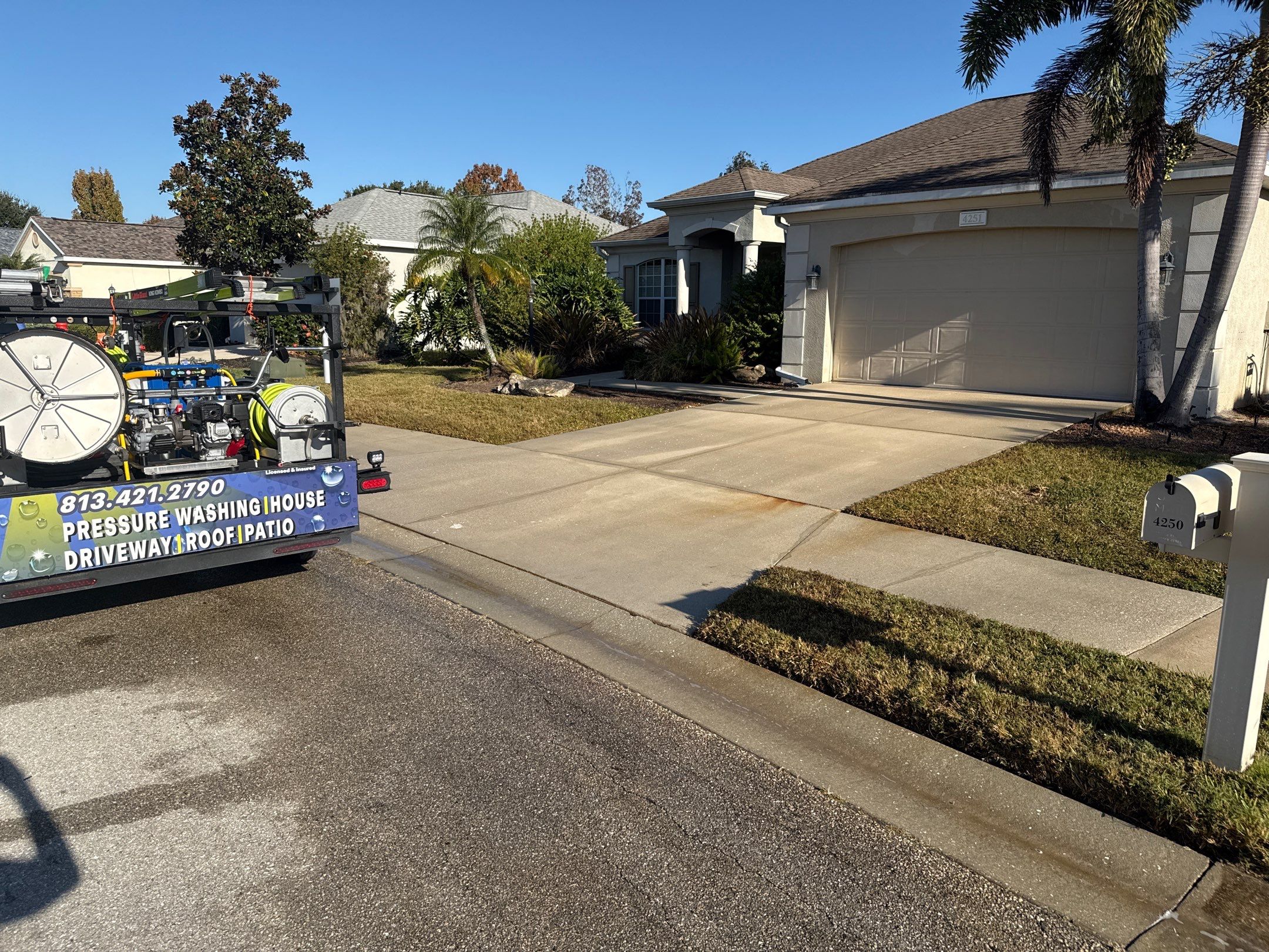 Driveway & Walkway Cleaning Project | Northwood Park, Palmetto FL by Sunshine AquaWash