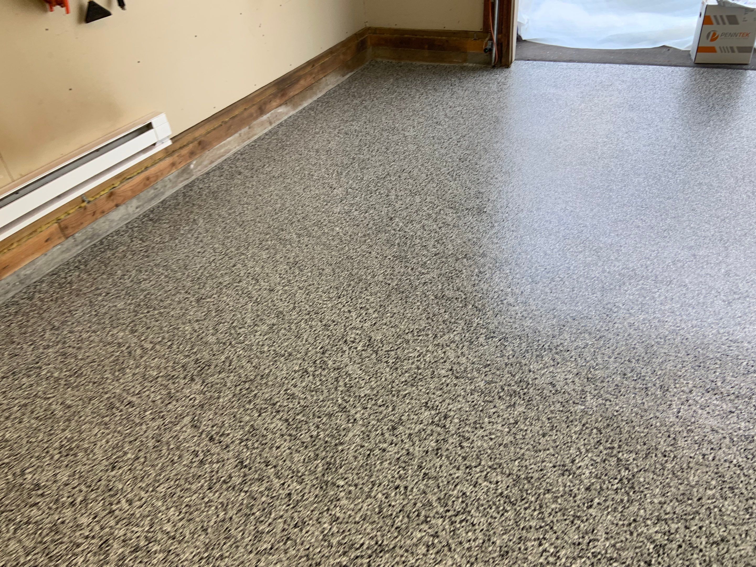 Garage Transformation using Domino for Garage and Pecan for Pool Deck by Croc Coatings, LLC