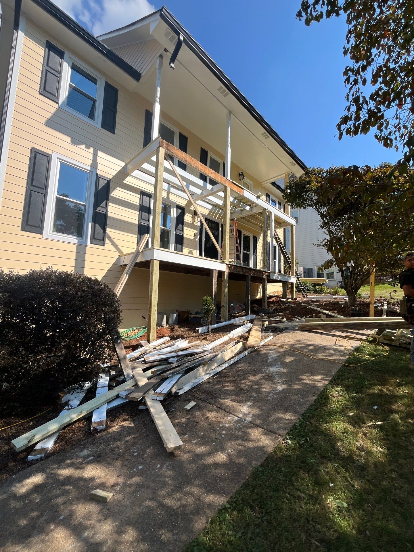 Wood Front Deck Resurface in Marietta, GA by Nelson Exteriors 