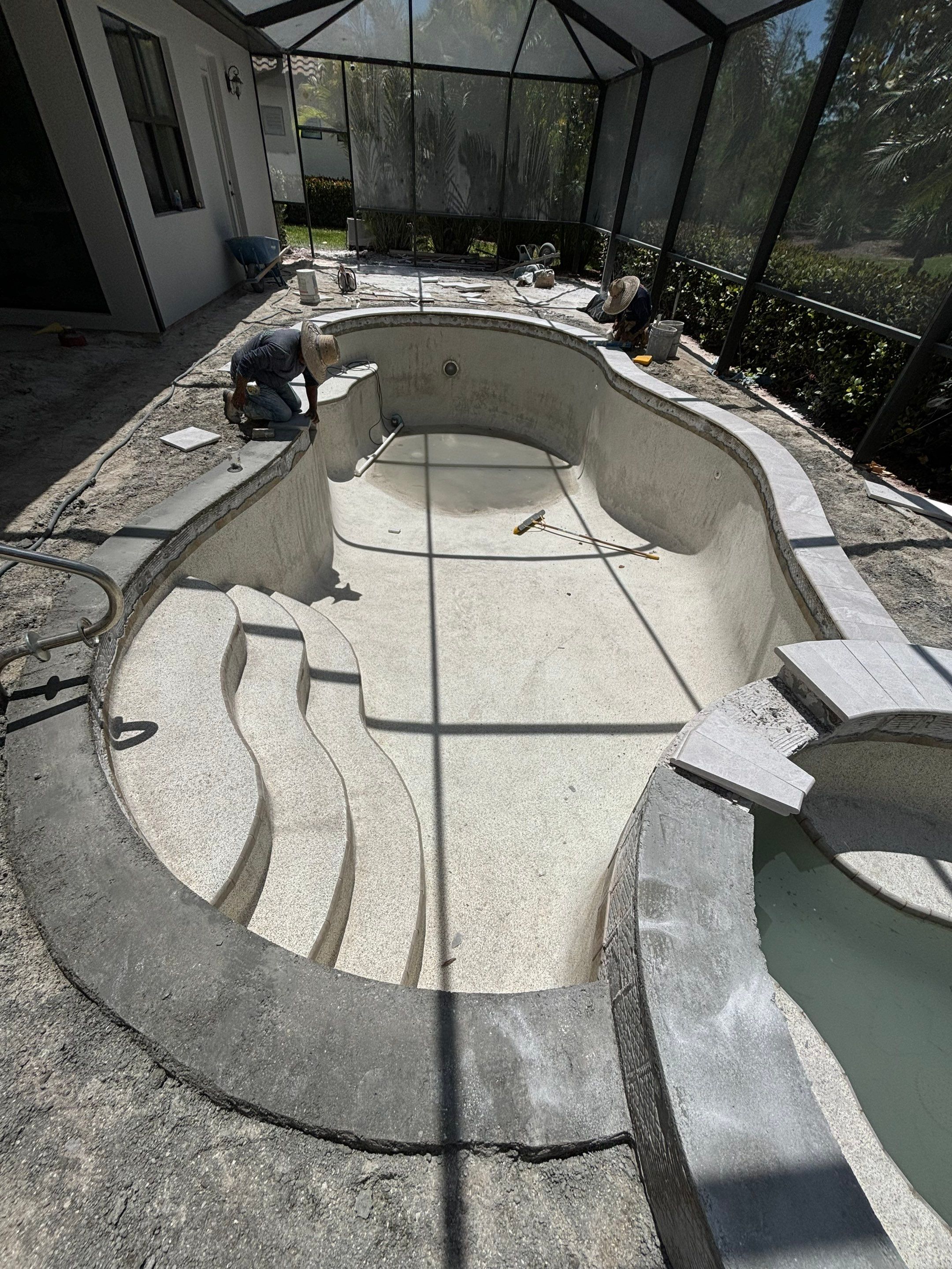 Textured Marble Pool Deck - Bonita National Golf & Country Club by Old Town Pavers Llc