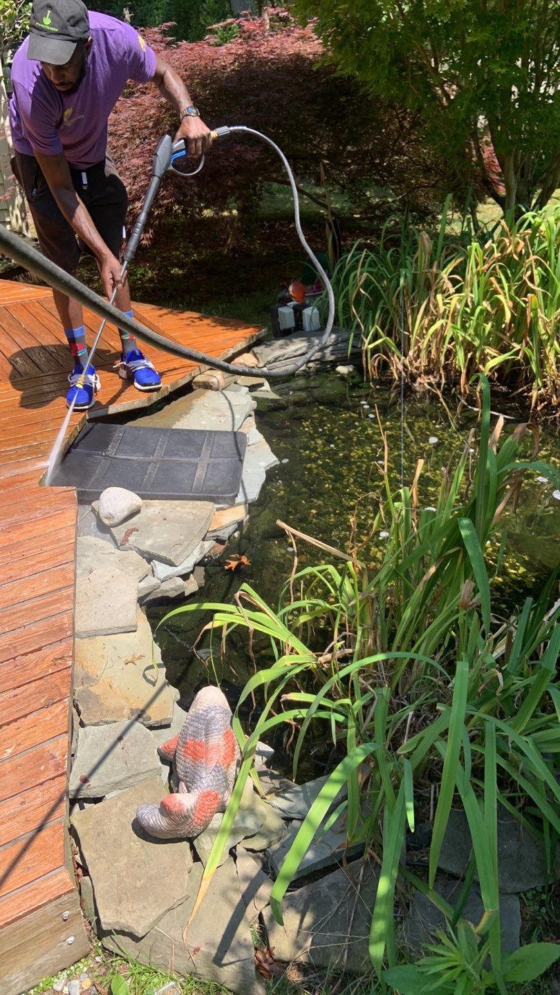 Deck Refinishing Using Powerwasher by A1 NERDY HOMES LLC