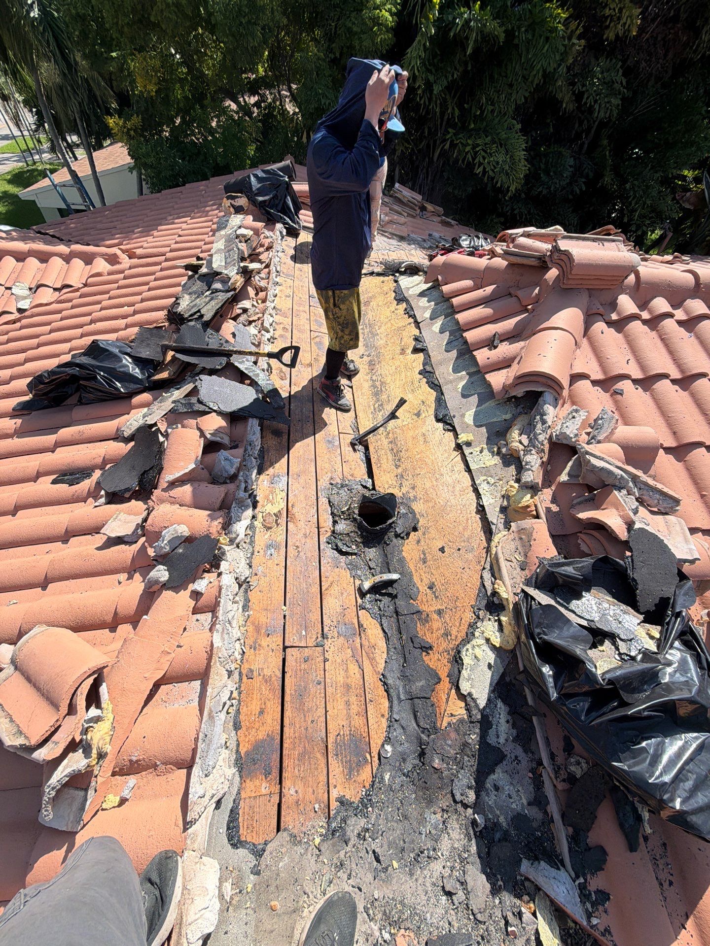 Terracotta Tile Roof Repair and Valley Restoration in Hollywood by Picos Construction Engineering